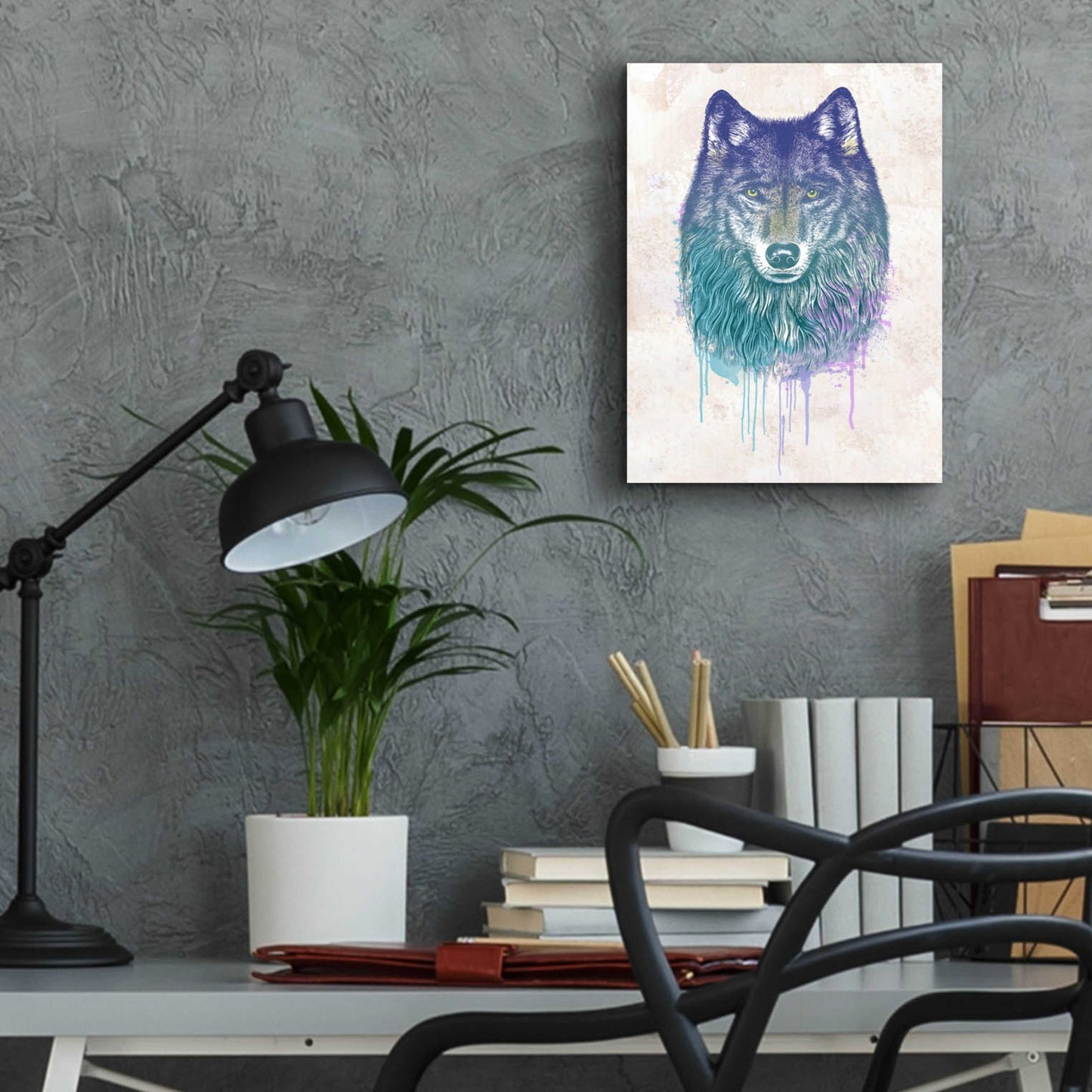 Epic Art 'Wolf Dream' by Rachel Caldwell, Acrylic Glass Wall Art,12x16