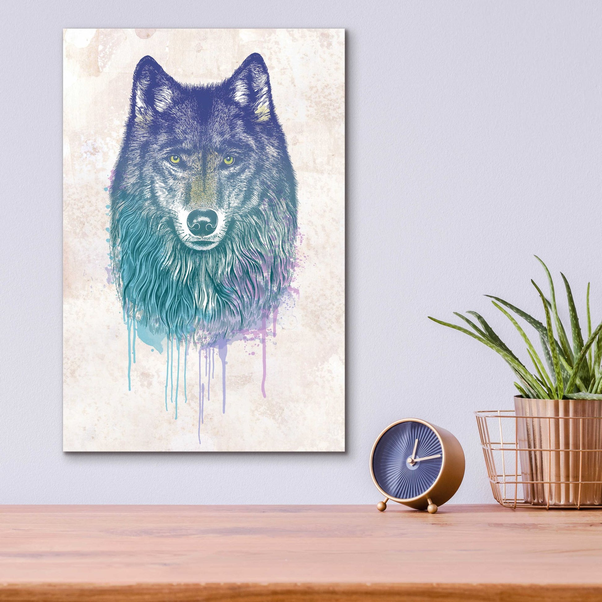 Epic Art 'Wolf Dream' by Rachel Caldwell, Acrylic Glass Wall Art,12x16