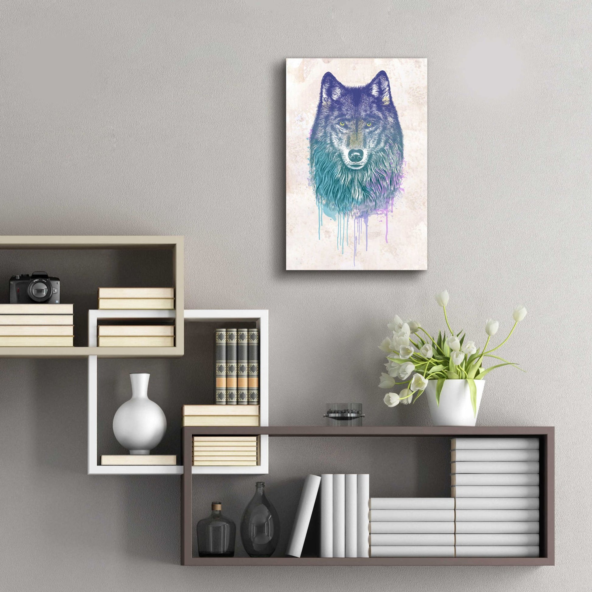 Epic Art 'Wolf Dream' by Rachel Caldwell, Acrylic Glass Wall Art,16x24