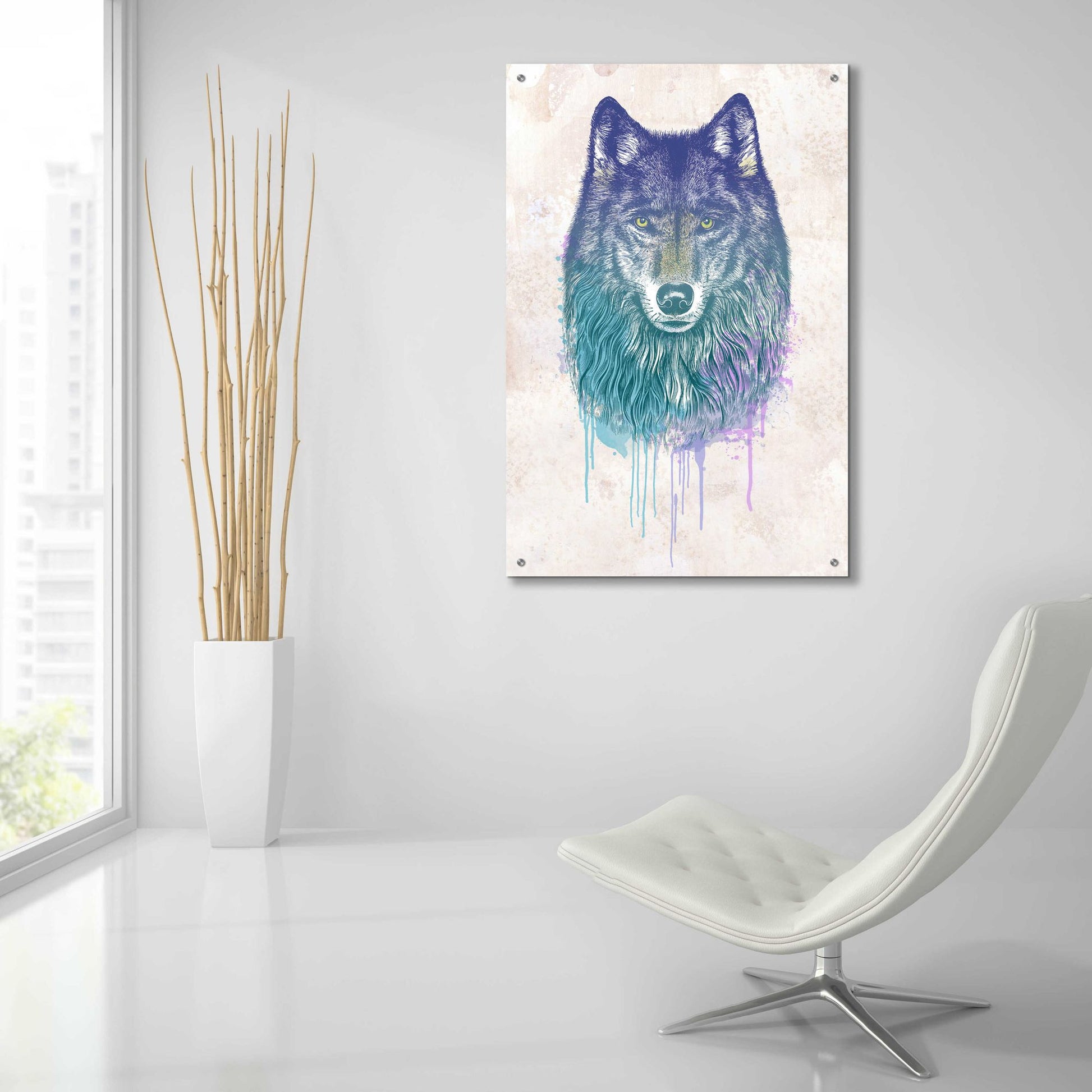 Epic Art 'Wolf Dream' by Rachel Caldwell, Acrylic Glass Wall Art,24x36