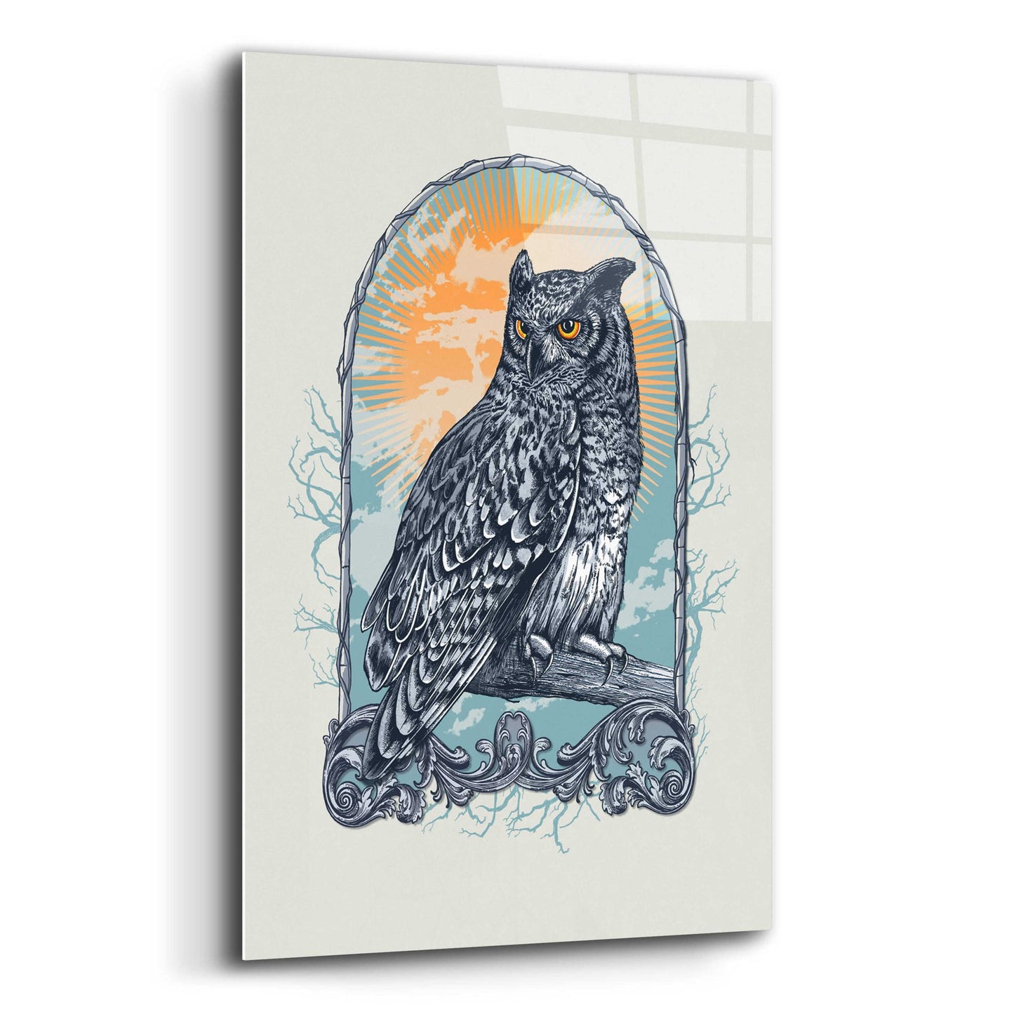 Epic Art 'Twilight Owl' by Rachel Caldwell, Acrylic Glass Wall Art,12x16