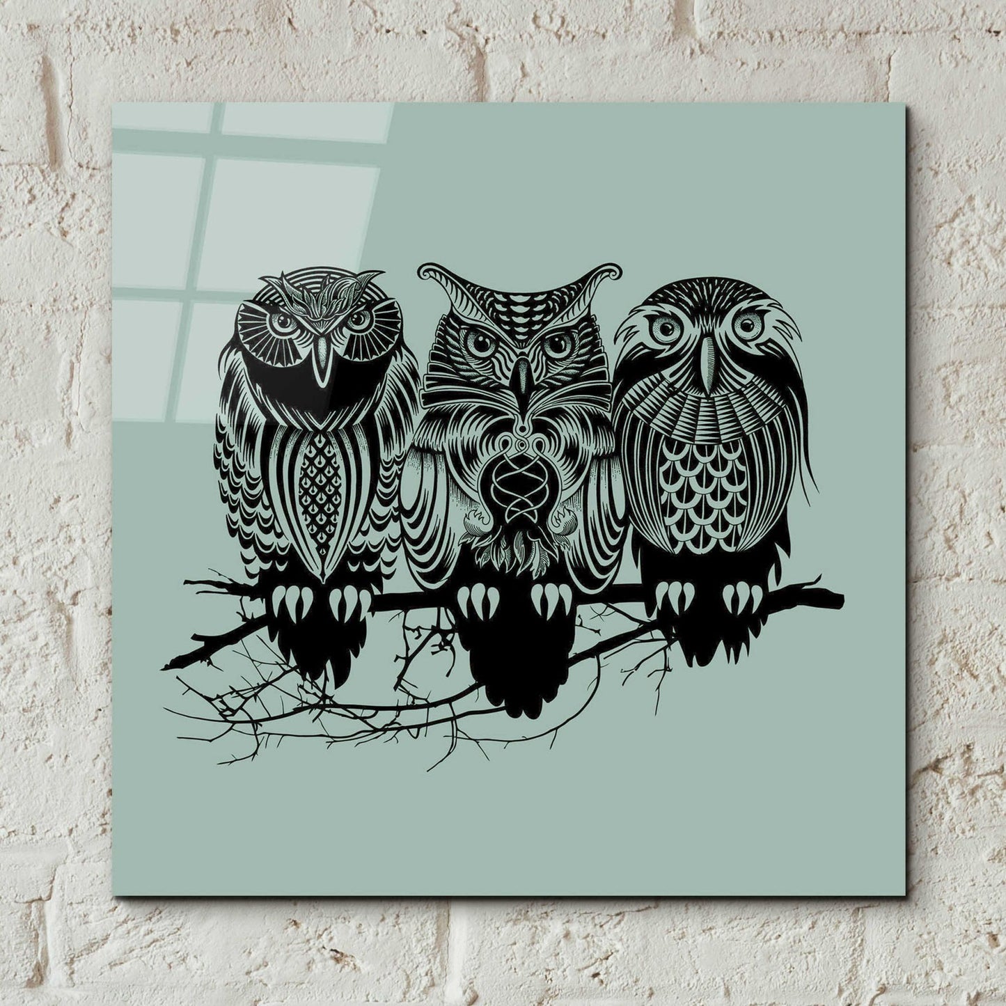 Epic Art 'Owls Of The Nile' by Rachel Caldwell, Acrylic Glass Wall Art,12x12