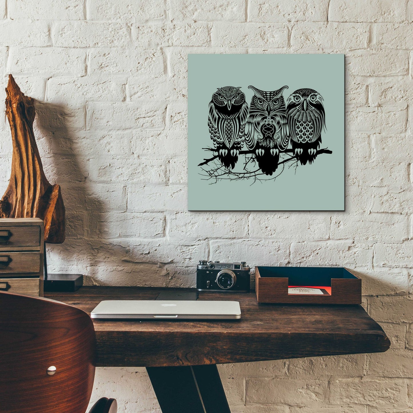 Epic Art 'Owls Of The Nile' by Rachel Caldwell, Acrylic Glass Wall Art,12x12