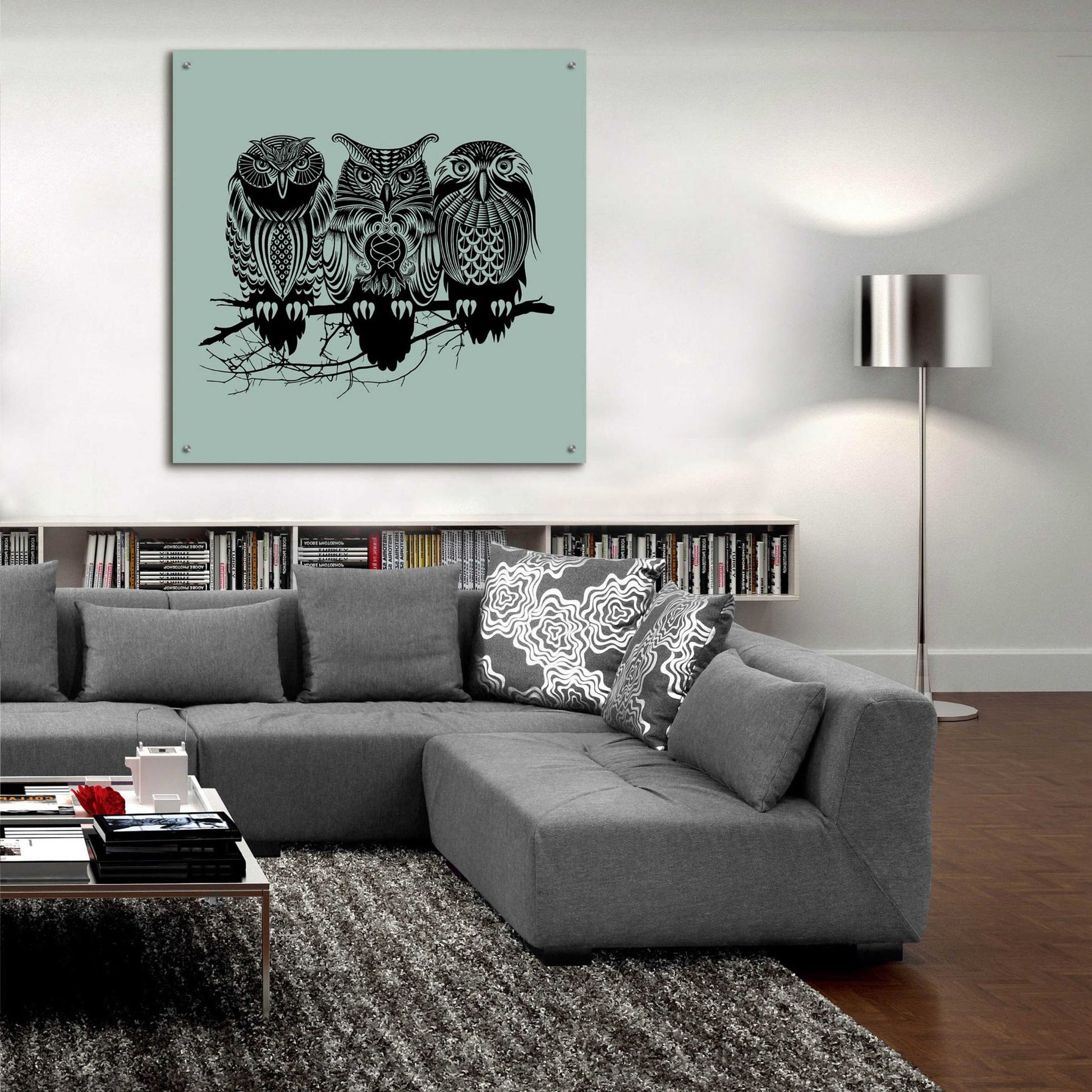 Epic Art 'Owls Of The Nile' by Rachel Caldwell, Acrylic Glass Wall Art,36x36