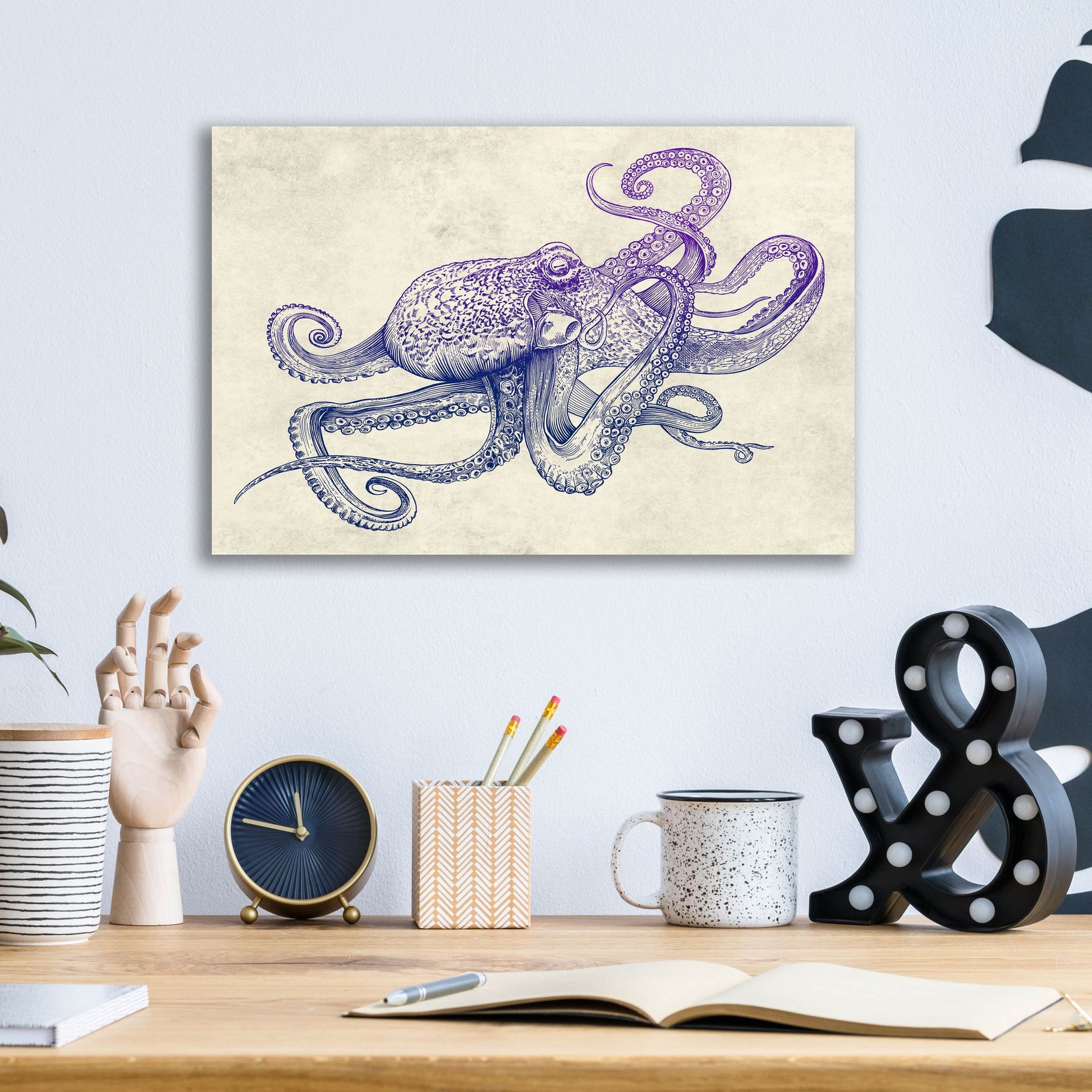 Epic Art 'Octo-Flow' by Epic Portfolio, Acrylic Glass Wall Art,16x12