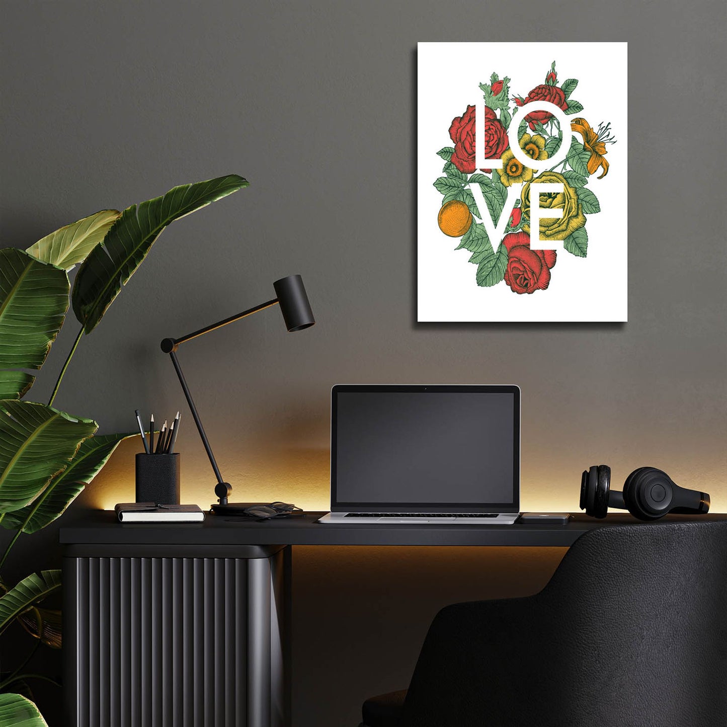 Epic Art 'Love' by Rachel Caldwell, Acrylic Glass Wall Art,12x16