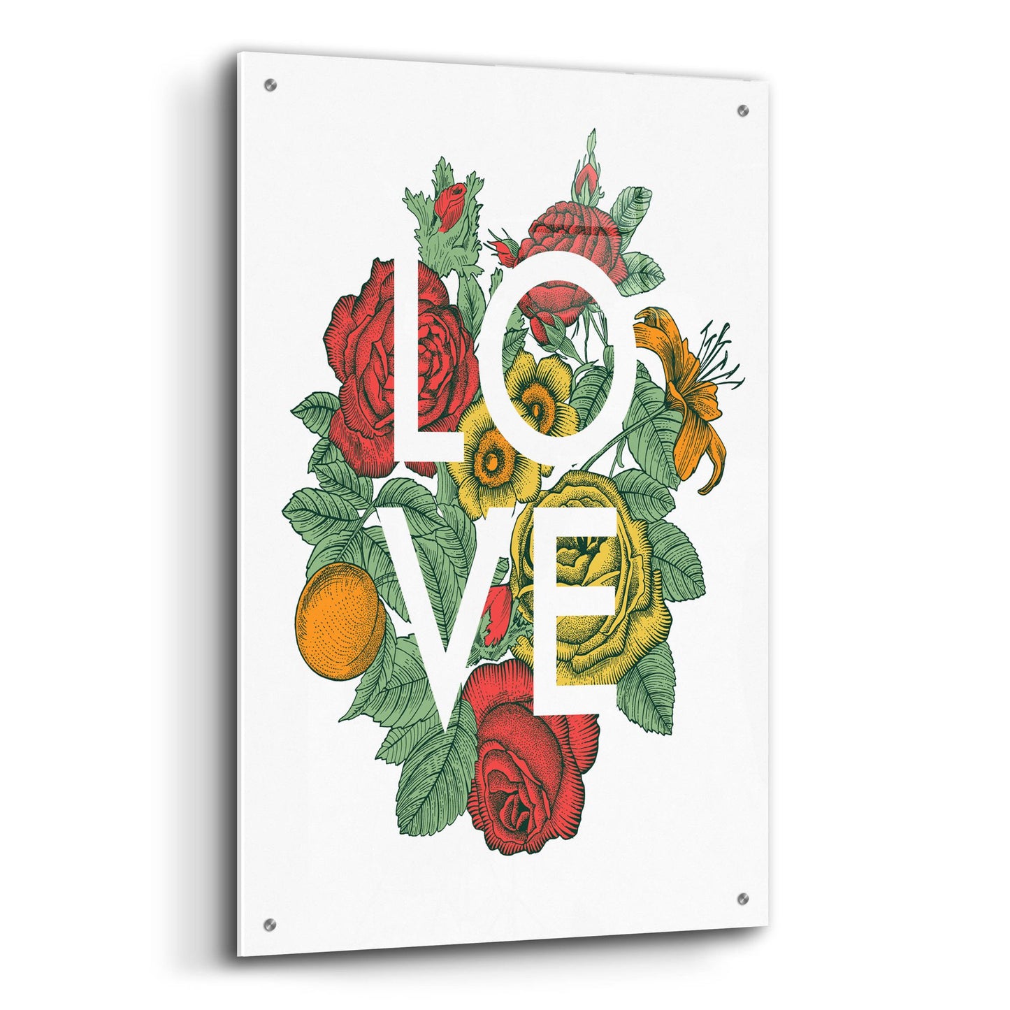 Epic Art 'Love' by Rachel Caldwell, Acrylic Glass Wall Art,24x36