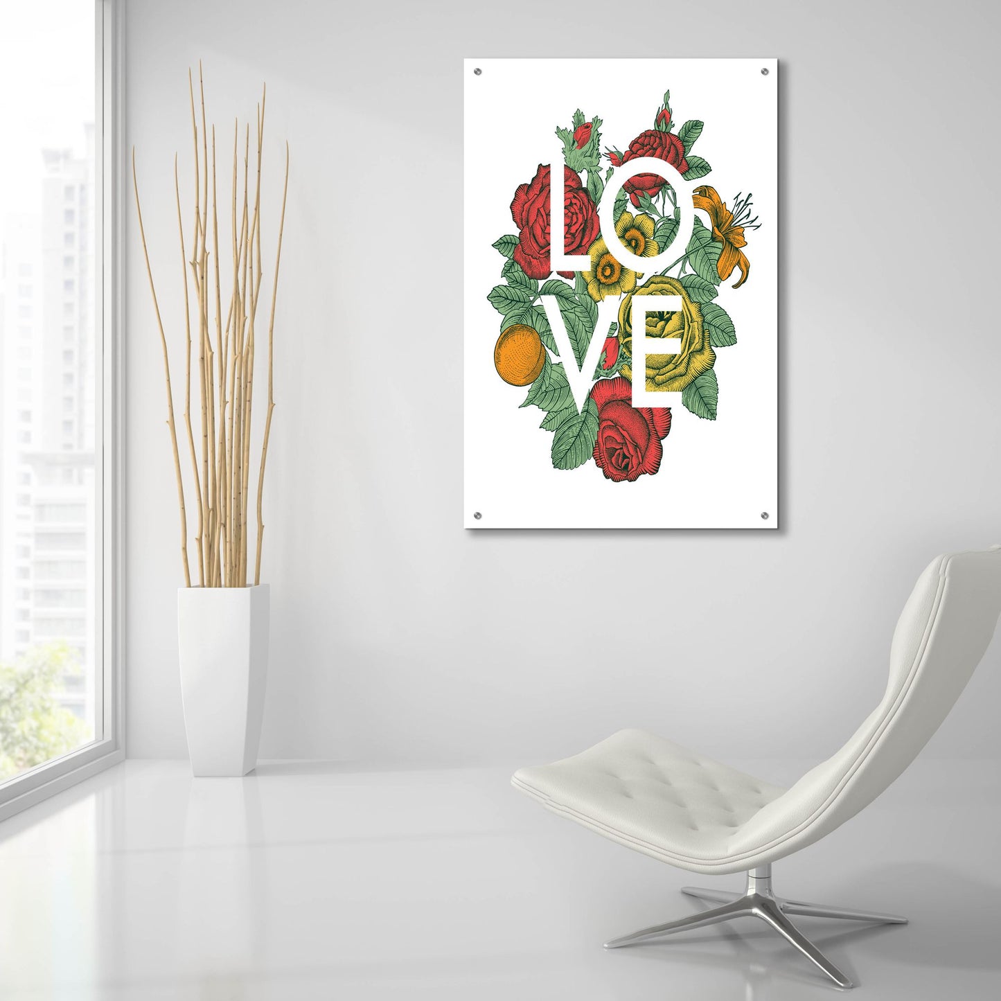 Epic Art 'Love' by Rachel Caldwell, Acrylic Glass Wall Art,24x36