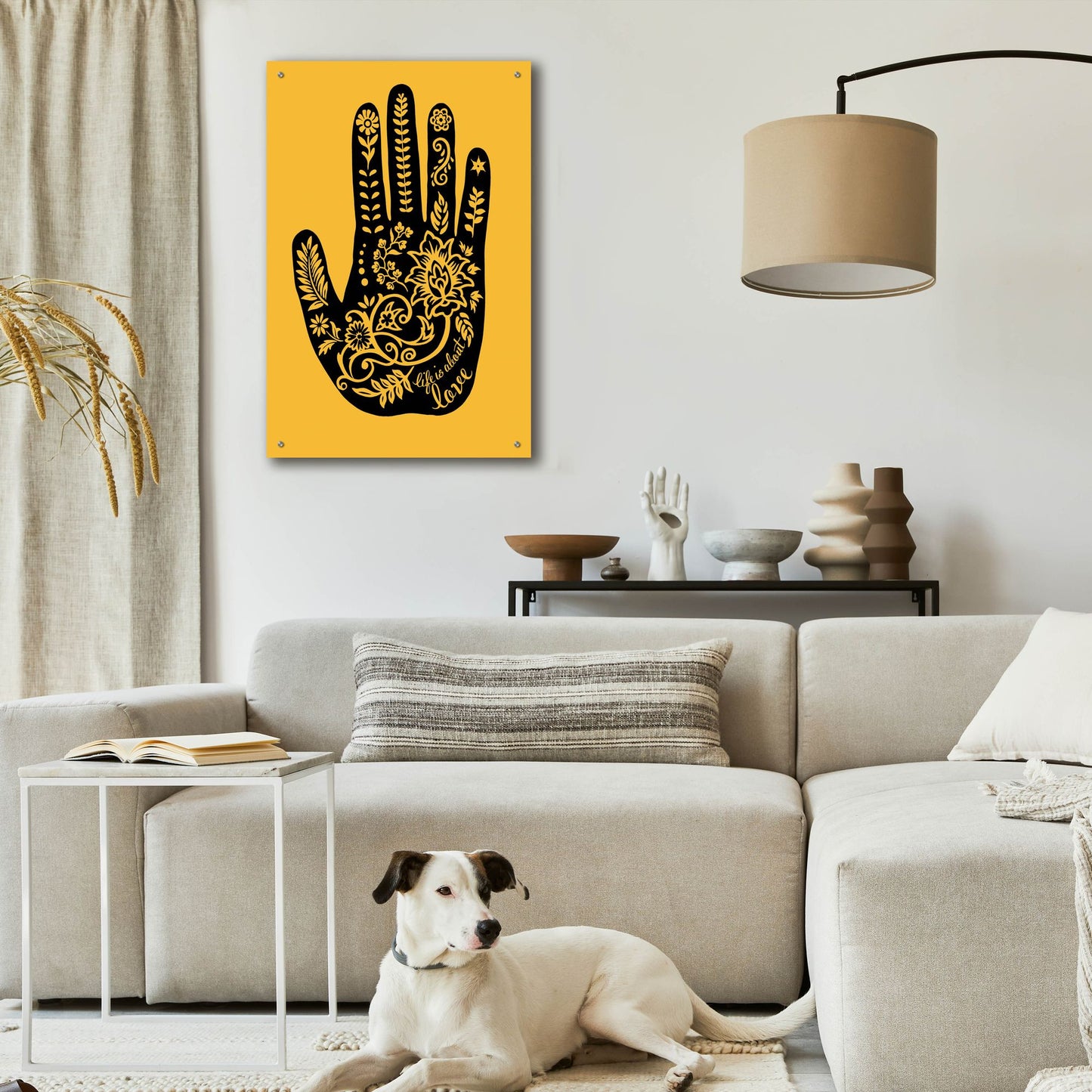 Epic Art 'Love Hand' by Rachel Caldwell, Acrylic Glass Wall Art,24x36