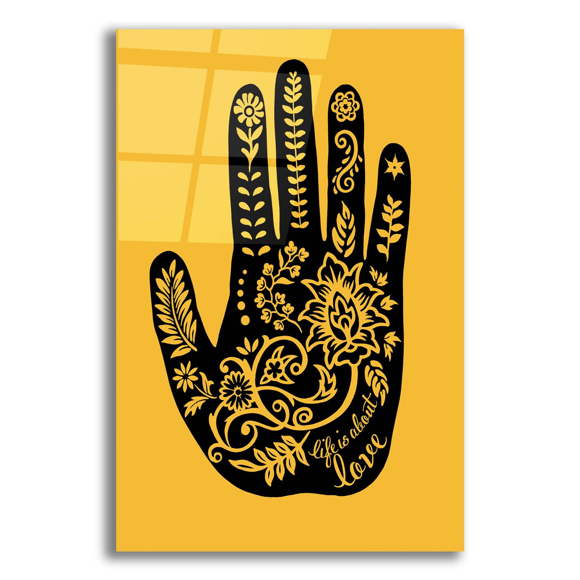 Epic Art 'Love Hand' by Rachel Caldwell, Acrylic Glass Wall Art