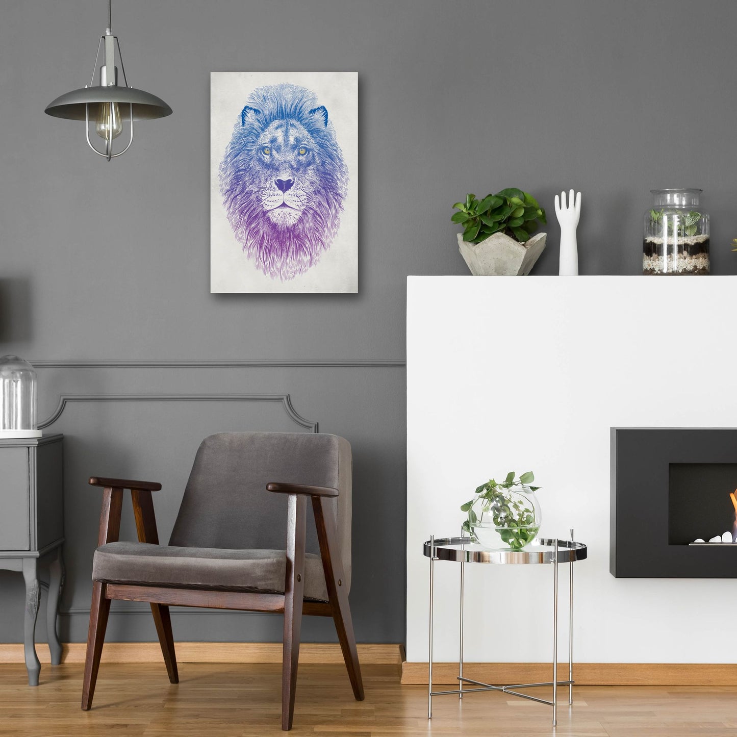 Epic Art 'Lion Face' by Rachel Caldwell, Acrylic Glass Wall Art,16x24