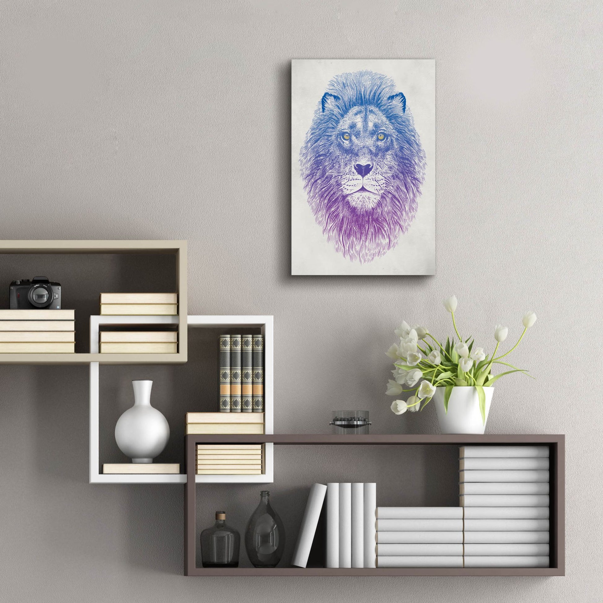 Epic Art 'Lion Face' by Rachel Caldwell, Acrylic Glass Wall Art,16x24