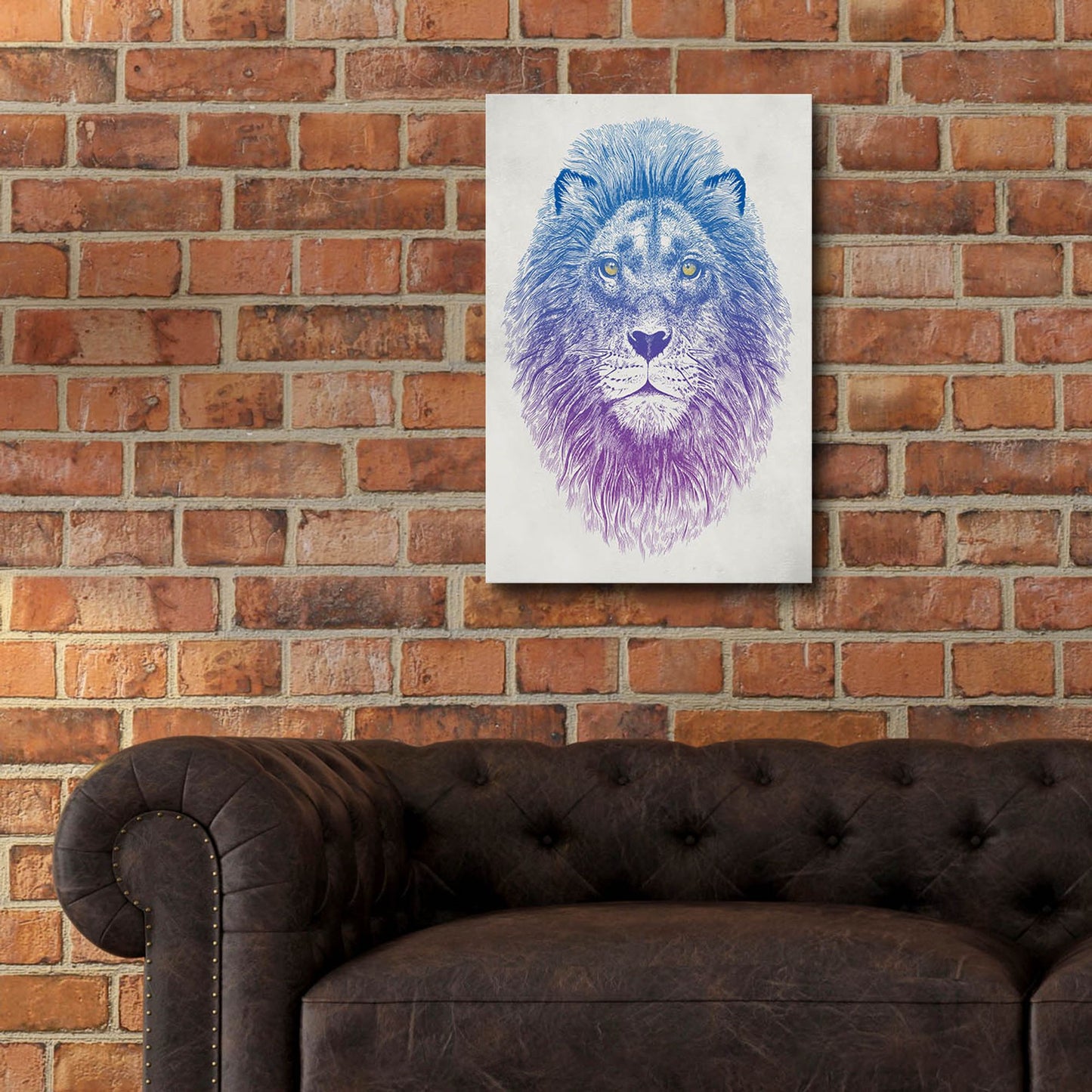 Epic Art 'Lion Face' by Rachel Caldwell, Acrylic Glass Wall Art,16x24