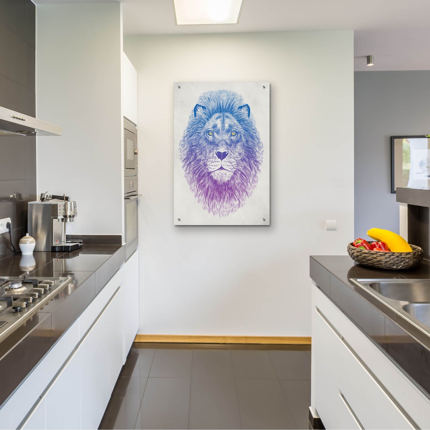 Epic Art 'Lion Face' by Rachel Caldwell, Acrylic Glass Wall Art,24x36