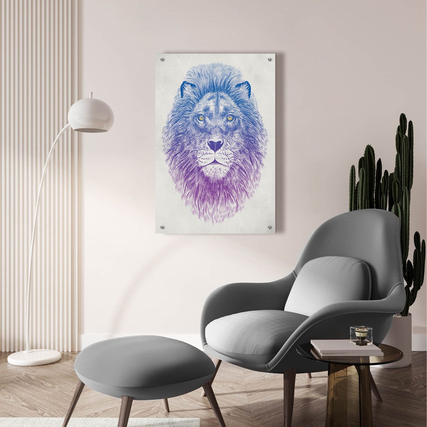 Epic Art 'Lion Face' by Rachel Caldwell, Acrylic Glass Wall Art,24x36