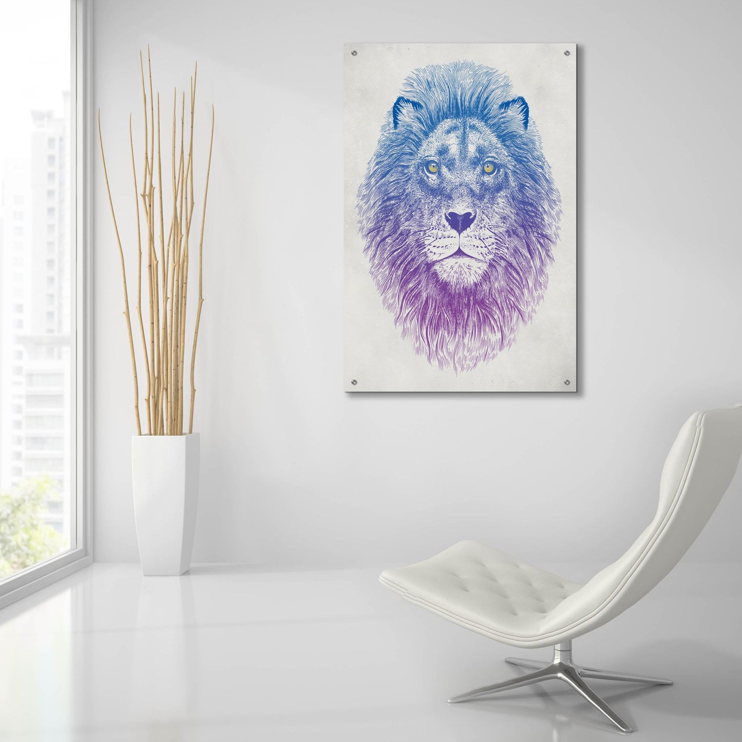 Epic Art 'Lion Face' by Rachel Caldwell, Acrylic Glass Wall Art,24x36