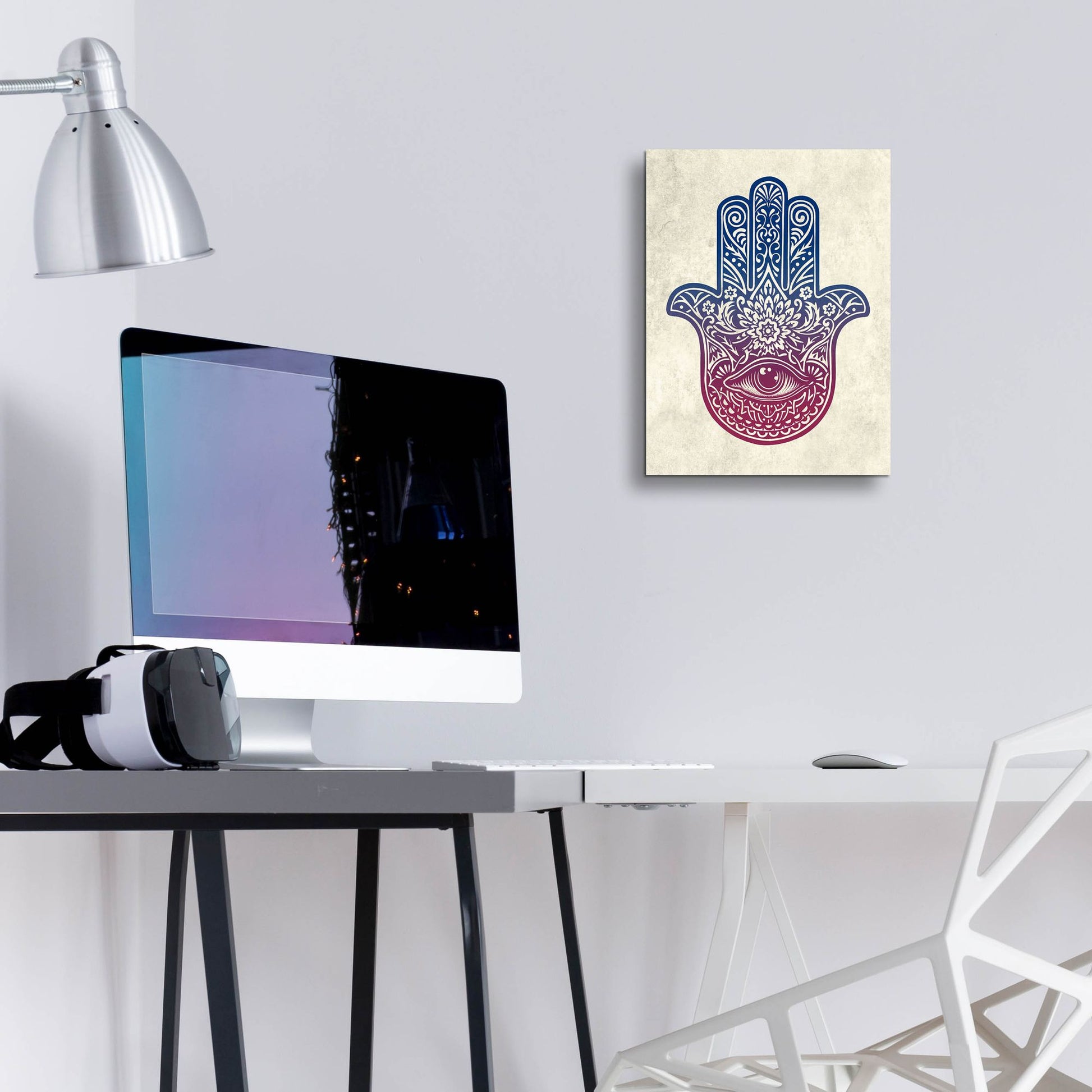 Epic Art 'Hamsa Hand' by Rachel Caldwell, Acrylic Glass Wall Art,12x16