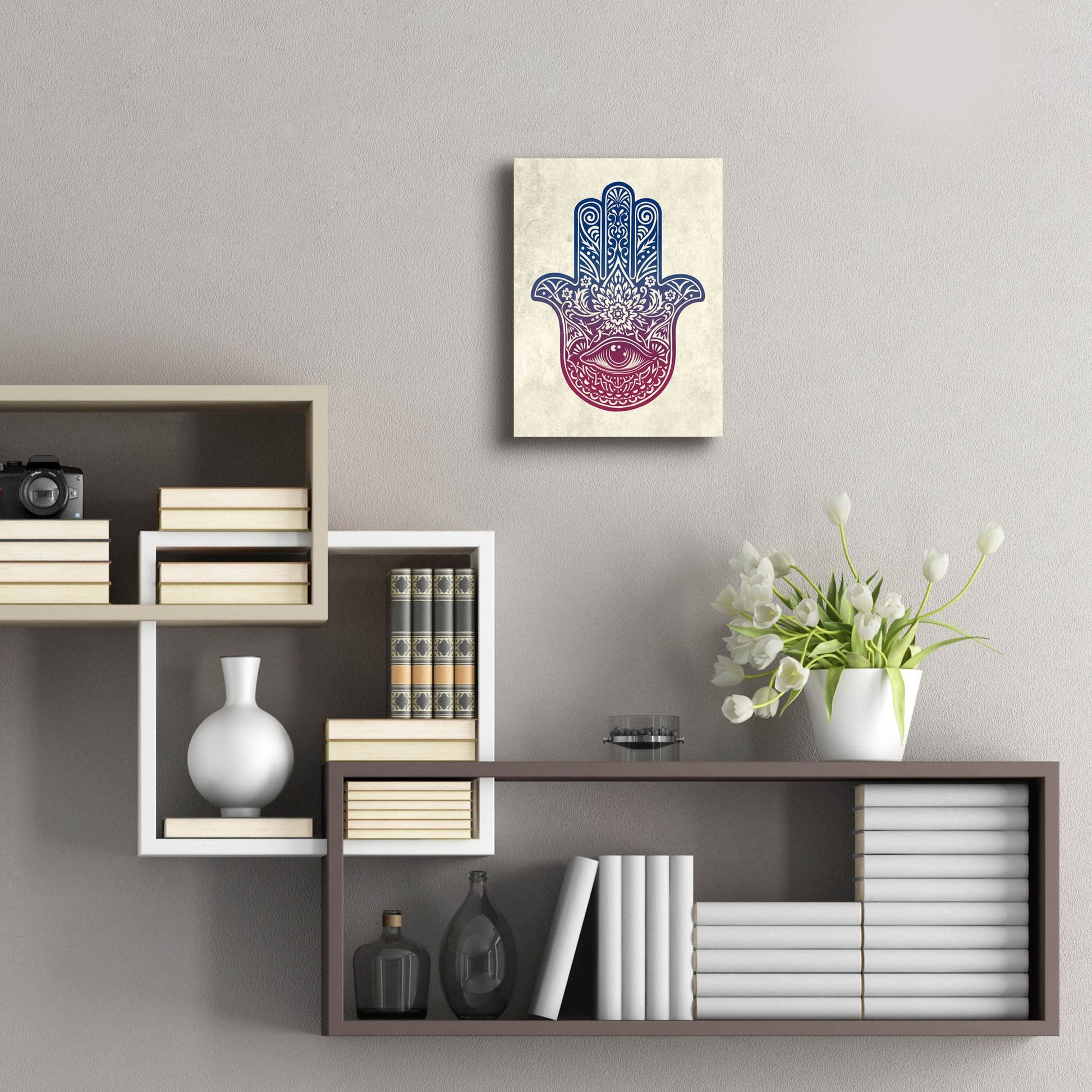 Epic Art 'Hamsa Hand' by Rachel Caldwell, Acrylic Glass Wall Art,12x16