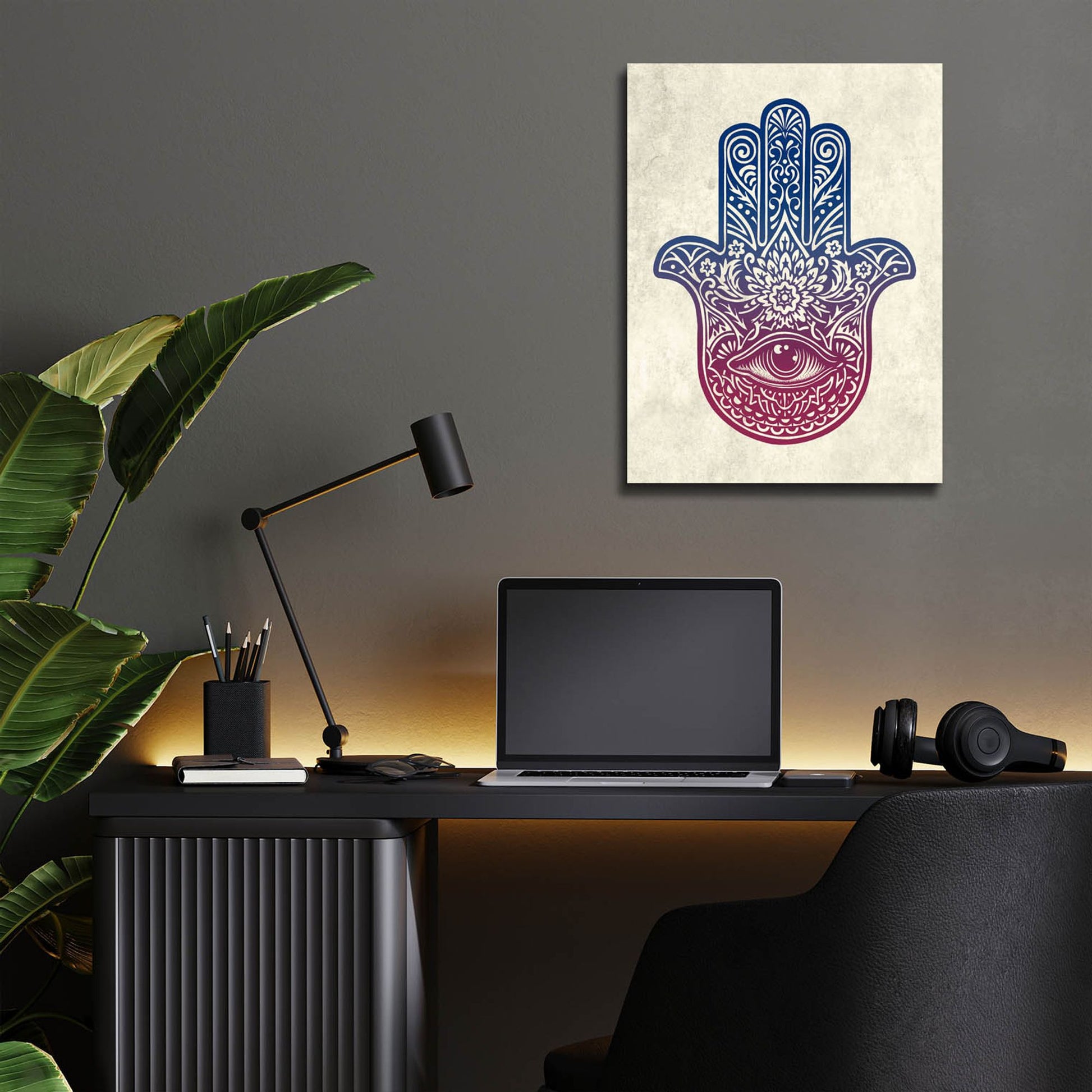 Epic Art 'Hamsa Hand' by Rachel Caldwell, Acrylic Glass Wall Art,12x16