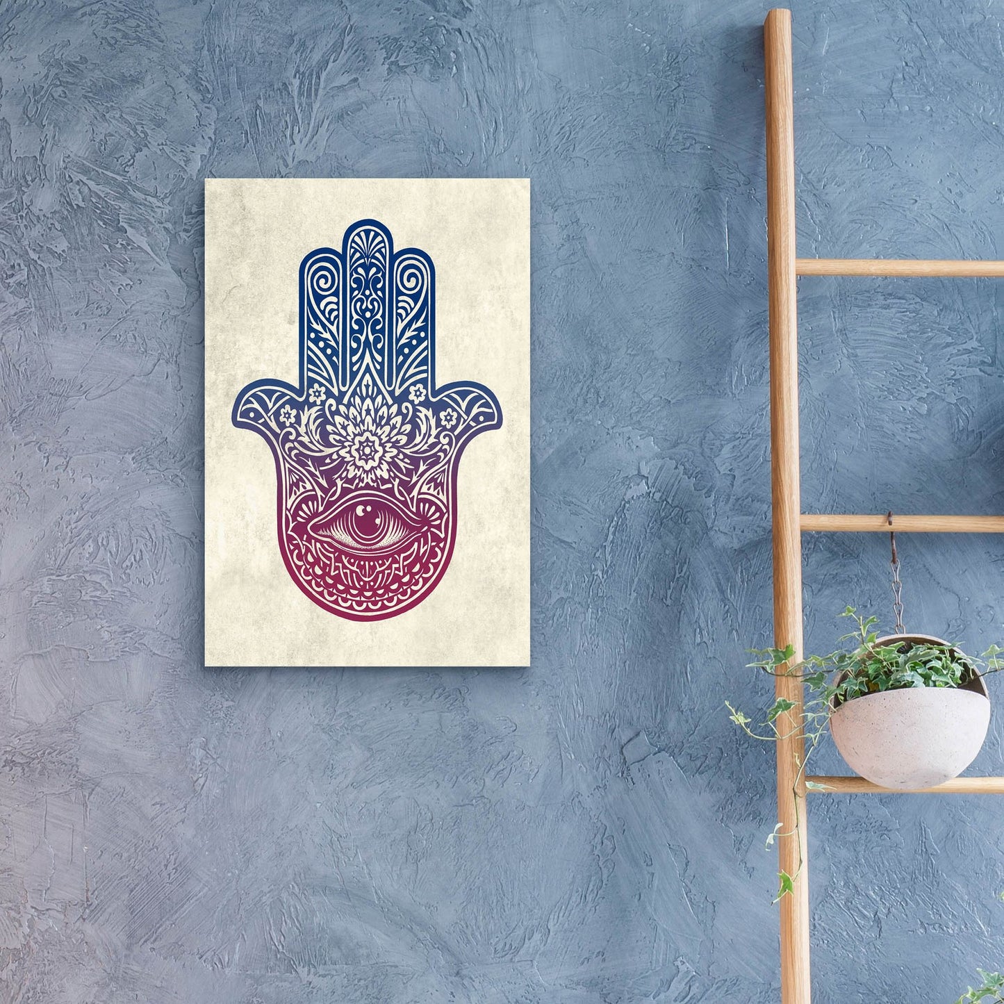 Epic Art 'Hamsa Hand' by Rachel Caldwell, Acrylic Glass Wall Art,16x24