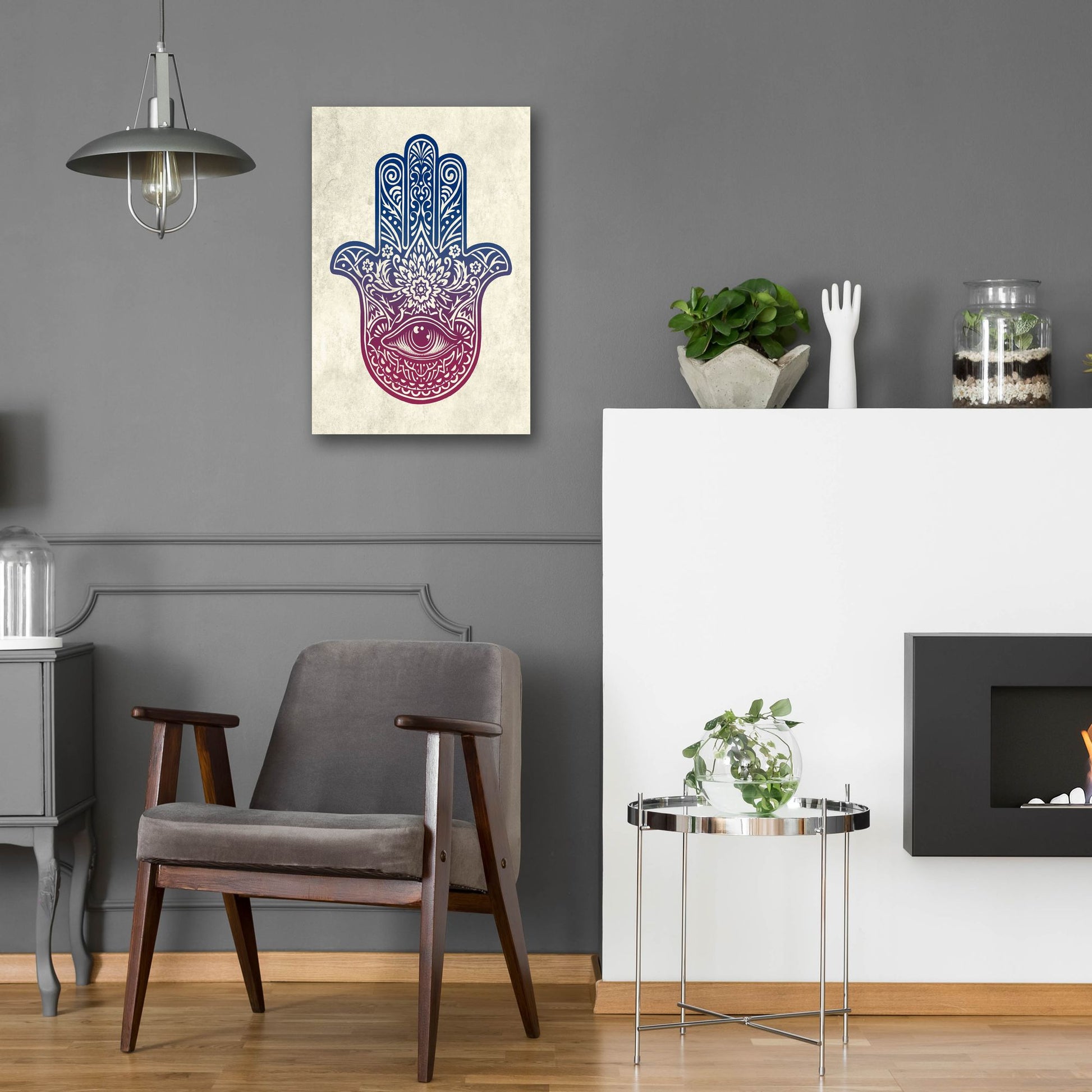 Epic Art 'Hamsa Hand' by Rachel Caldwell, Acrylic Glass Wall Art,16x24