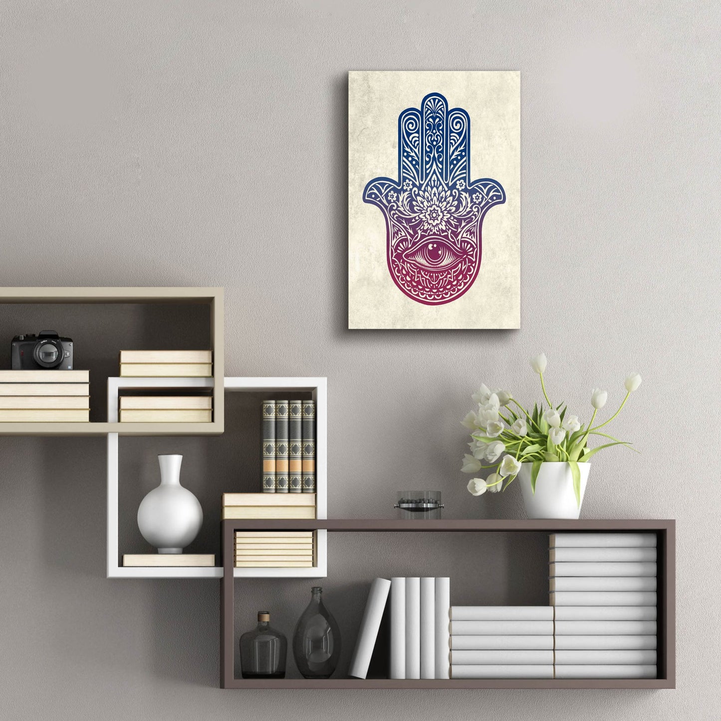 Epic Art 'Hamsa Hand' by Rachel Caldwell, Acrylic Glass Wall Art,16x24