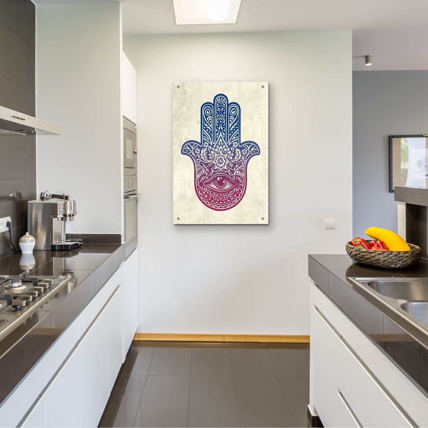 Epic Art 'Hamsa Hand' by Rachel Caldwell, Acrylic Glass Wall Art,24x36