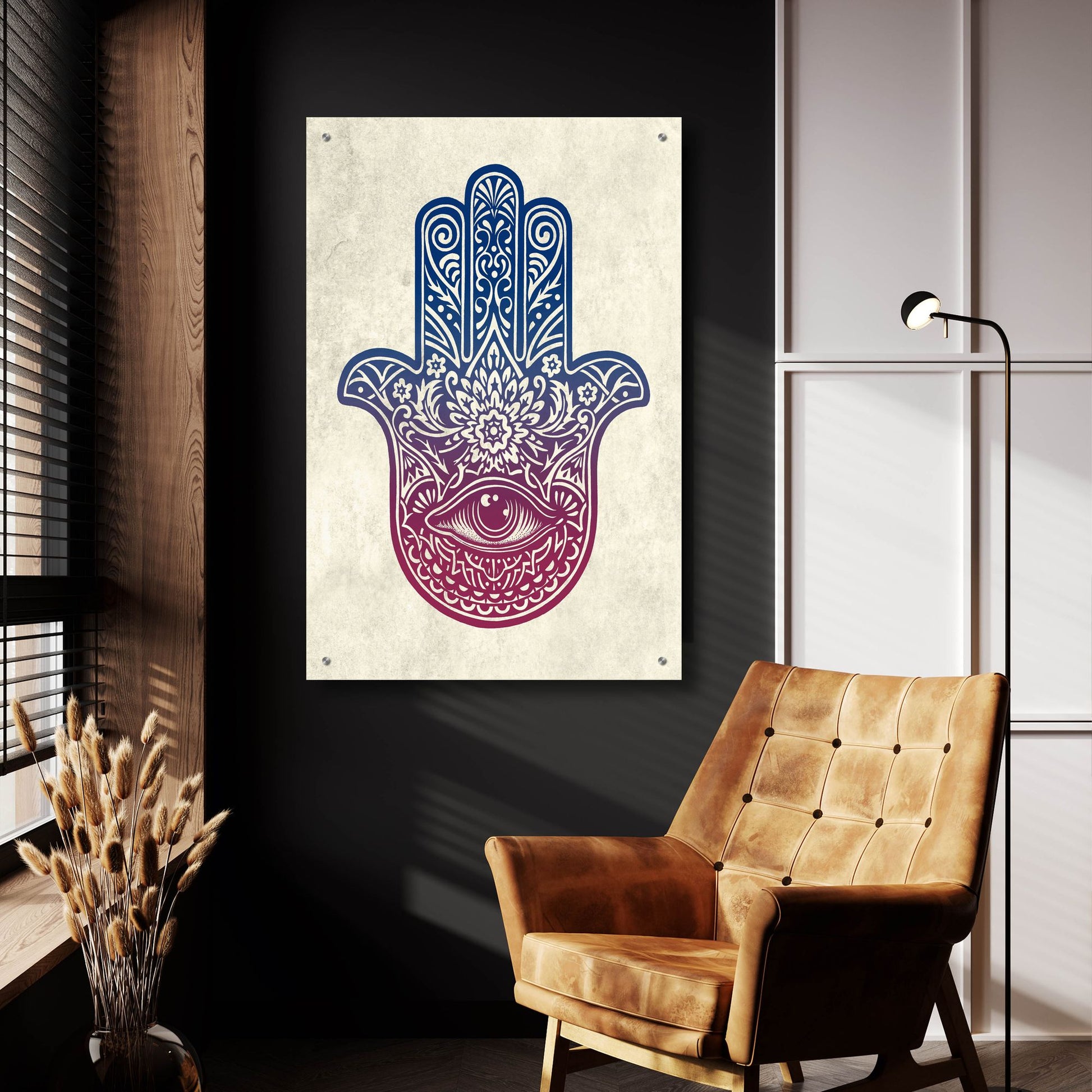 Epic Art 'Hamsa Hand' by Rachel Caldwell, Acrylic Glass Wall Art,24x36