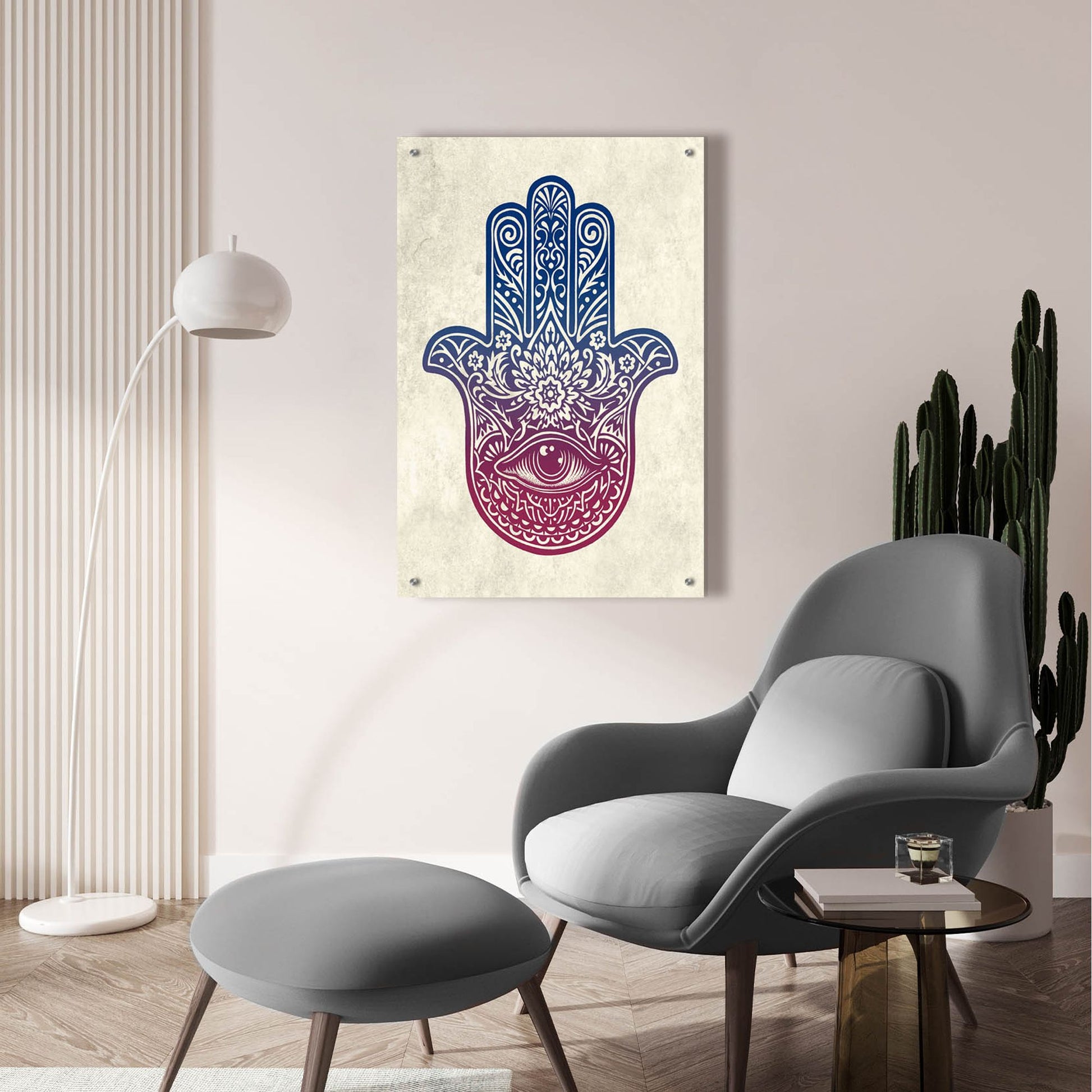 Epic Art 'Hamsa Hand' by Rachel Caldwell, Acrylic Glass Wall Art,24x36