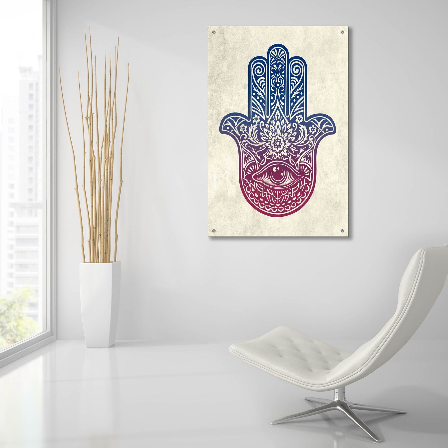 Epic Art 'Hamsa Hand' by Rachel Caldwell, Acrylic Glass Wall Art,24x36