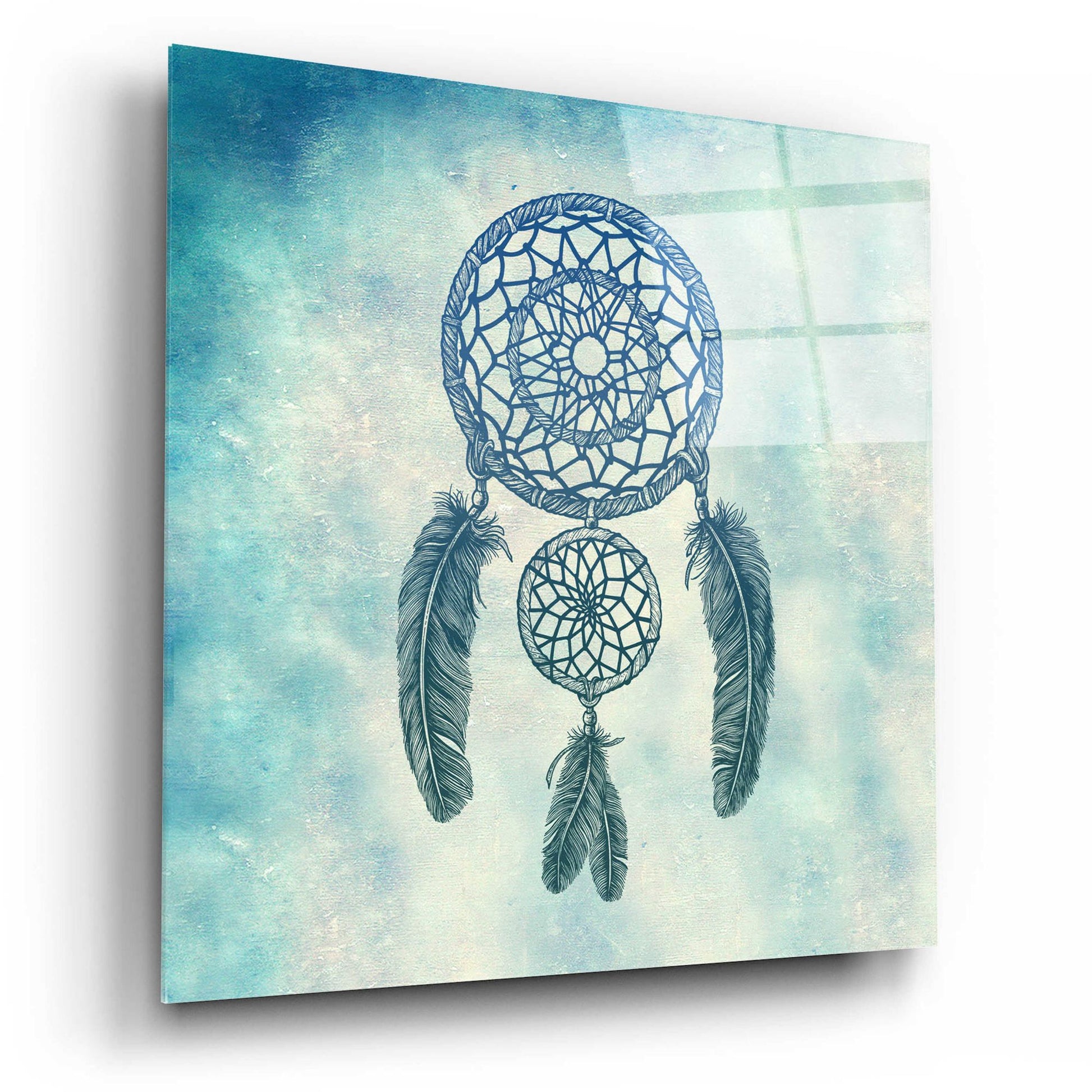 Epic Art 'Double Dream Catcher' by Rachel Caldwell, Acrylic Glass Wall Art,12x12