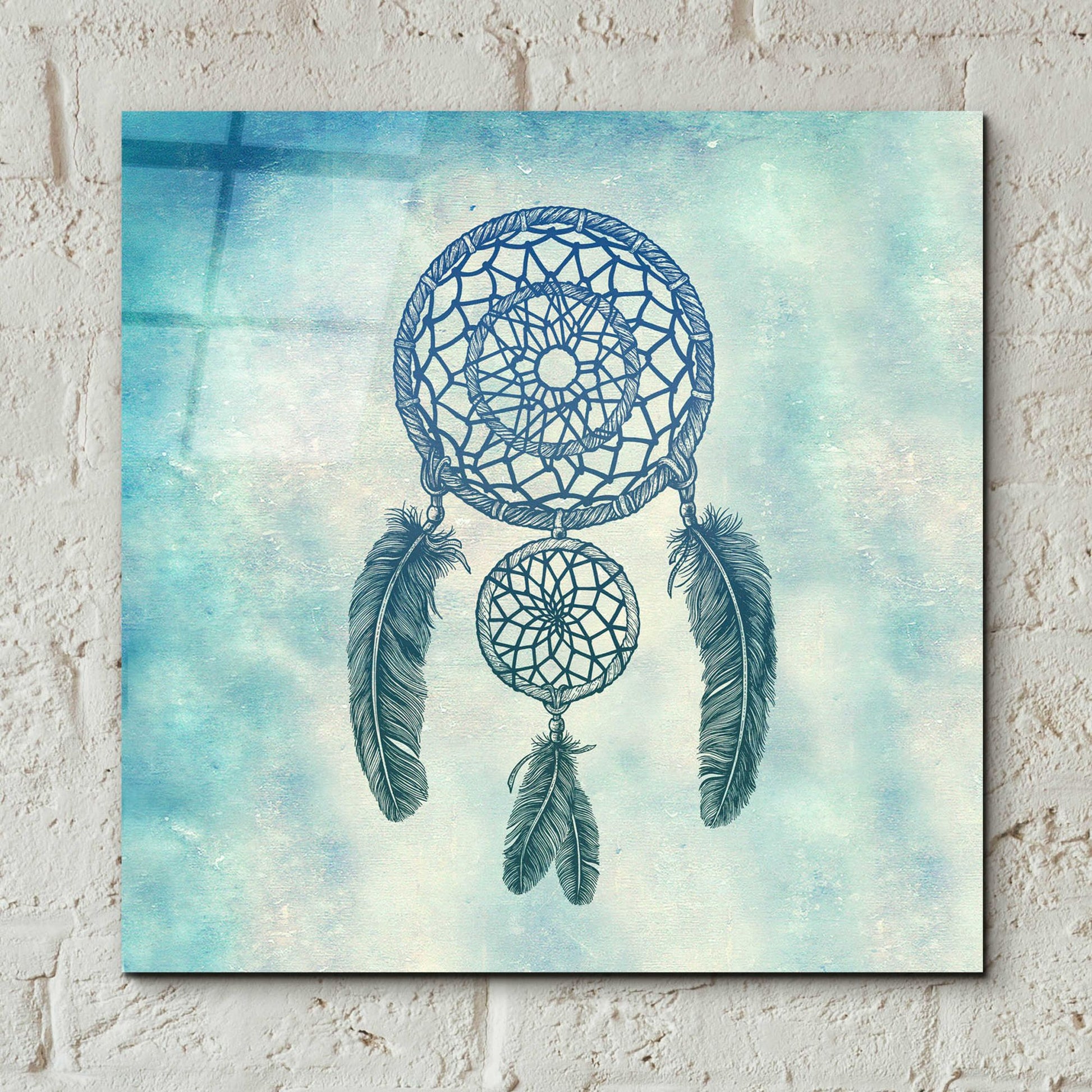 Epic Art 'Double Dream Catcher' by Rachel Caldwell, Acrylic Glass Wall Art,12x12