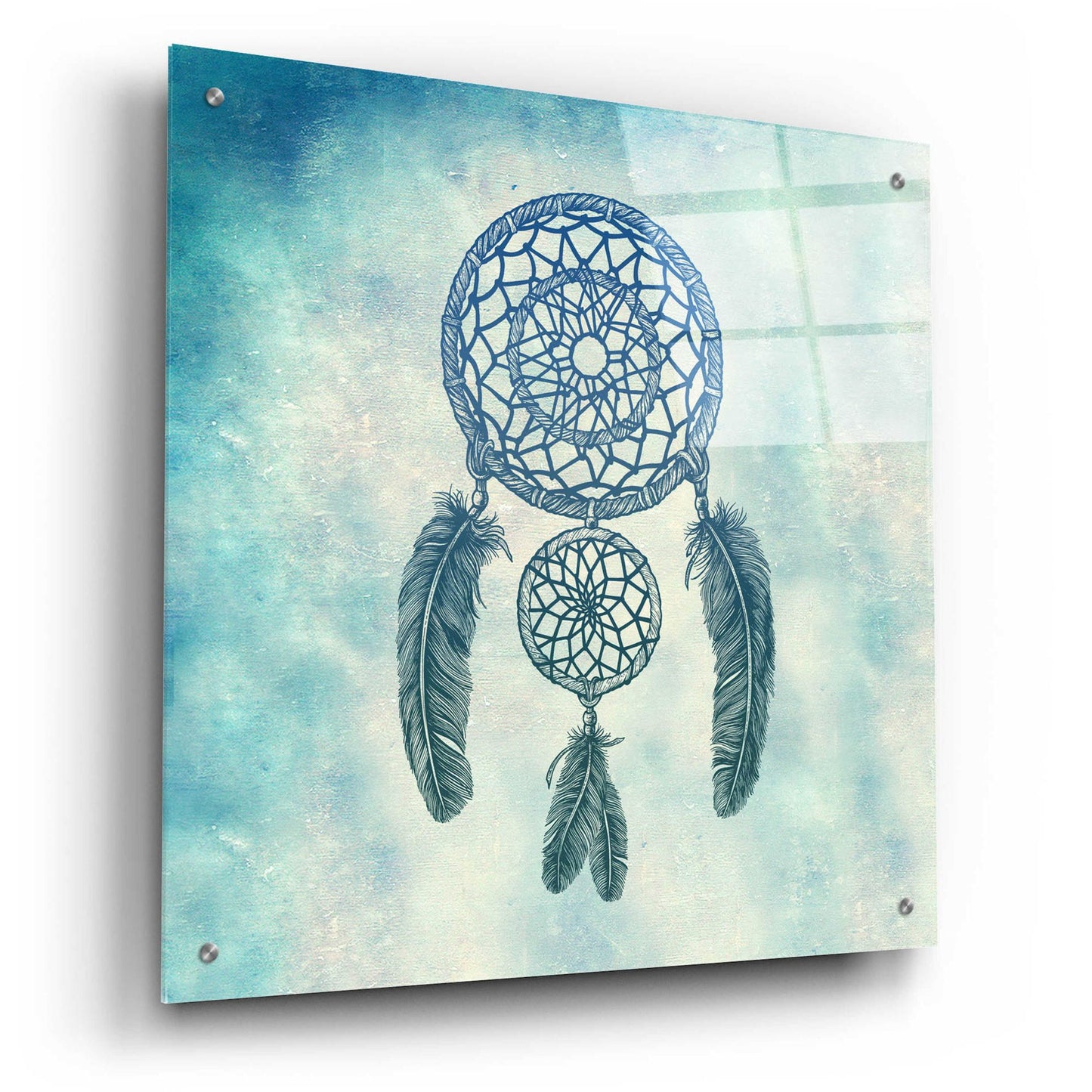 Epic Art 'Double Dream Catcher' by Rachel Caldwell, Acrylic Glass Wall Art,24x24