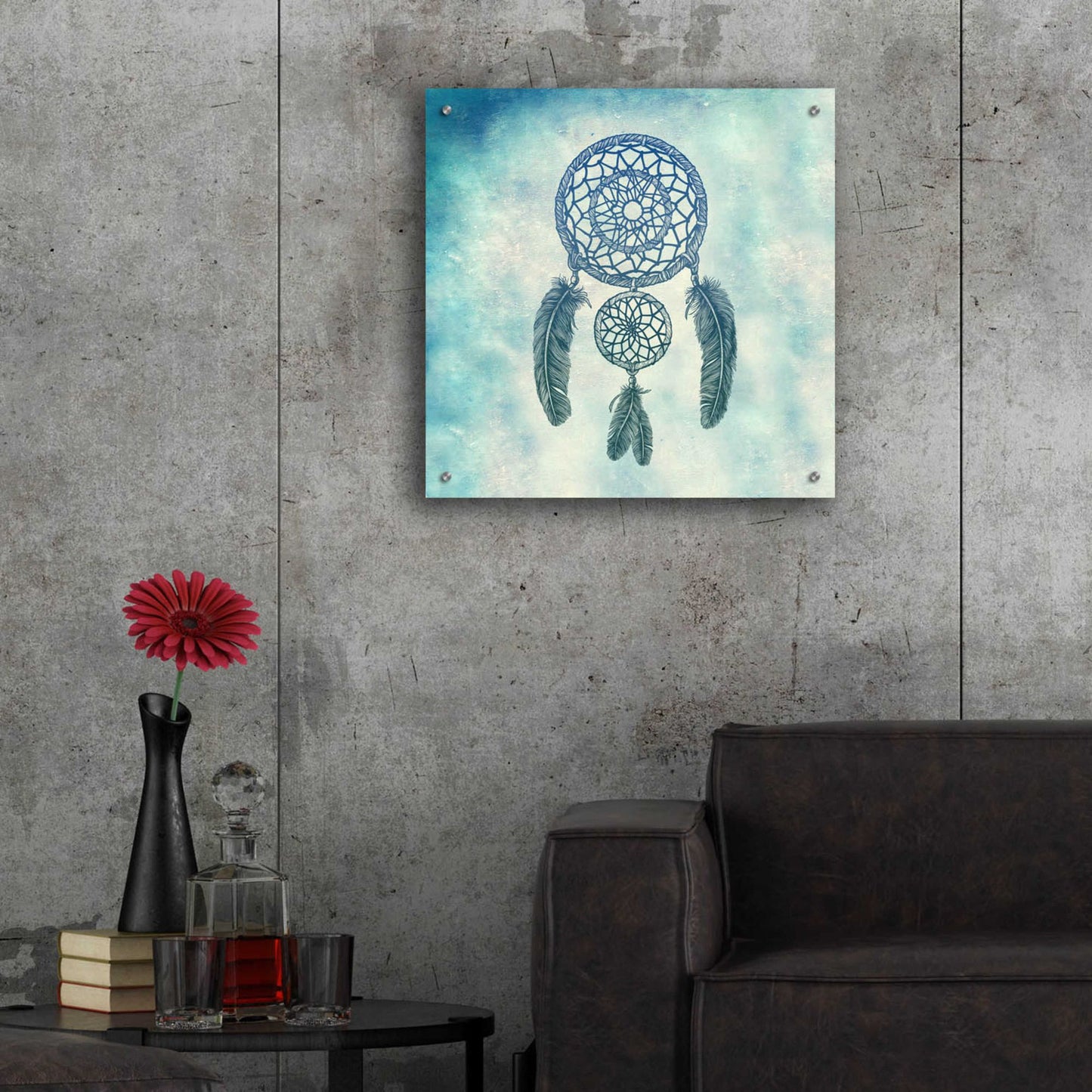 Epic Art 'Double Dream Catcher' by Rachel Caldwell, Acrylic Glass Wall Art,24x24