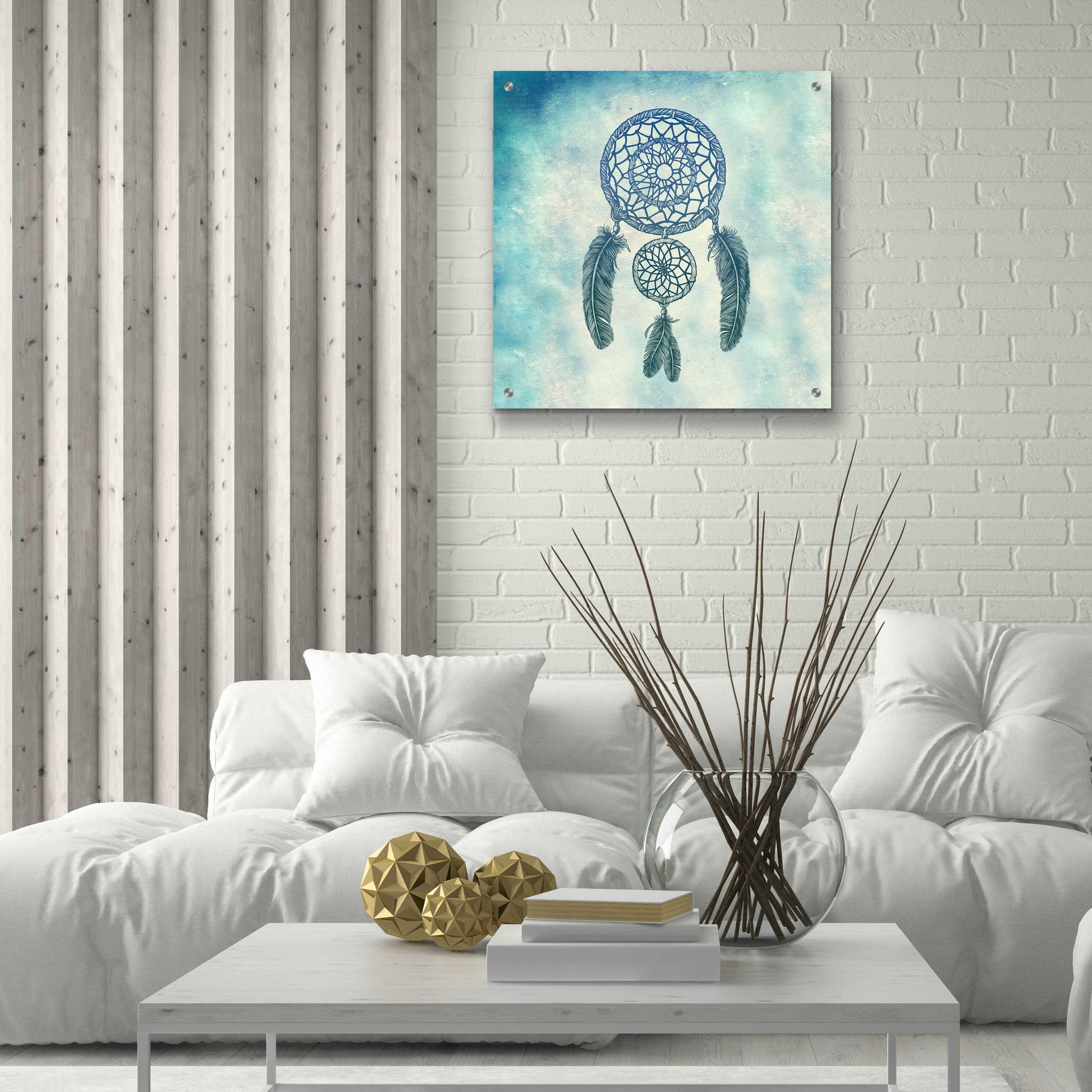 Epic Art 'Double Dream Catcher' by Rachel Caldwell, Acrylic Glass Wall Art,24x24