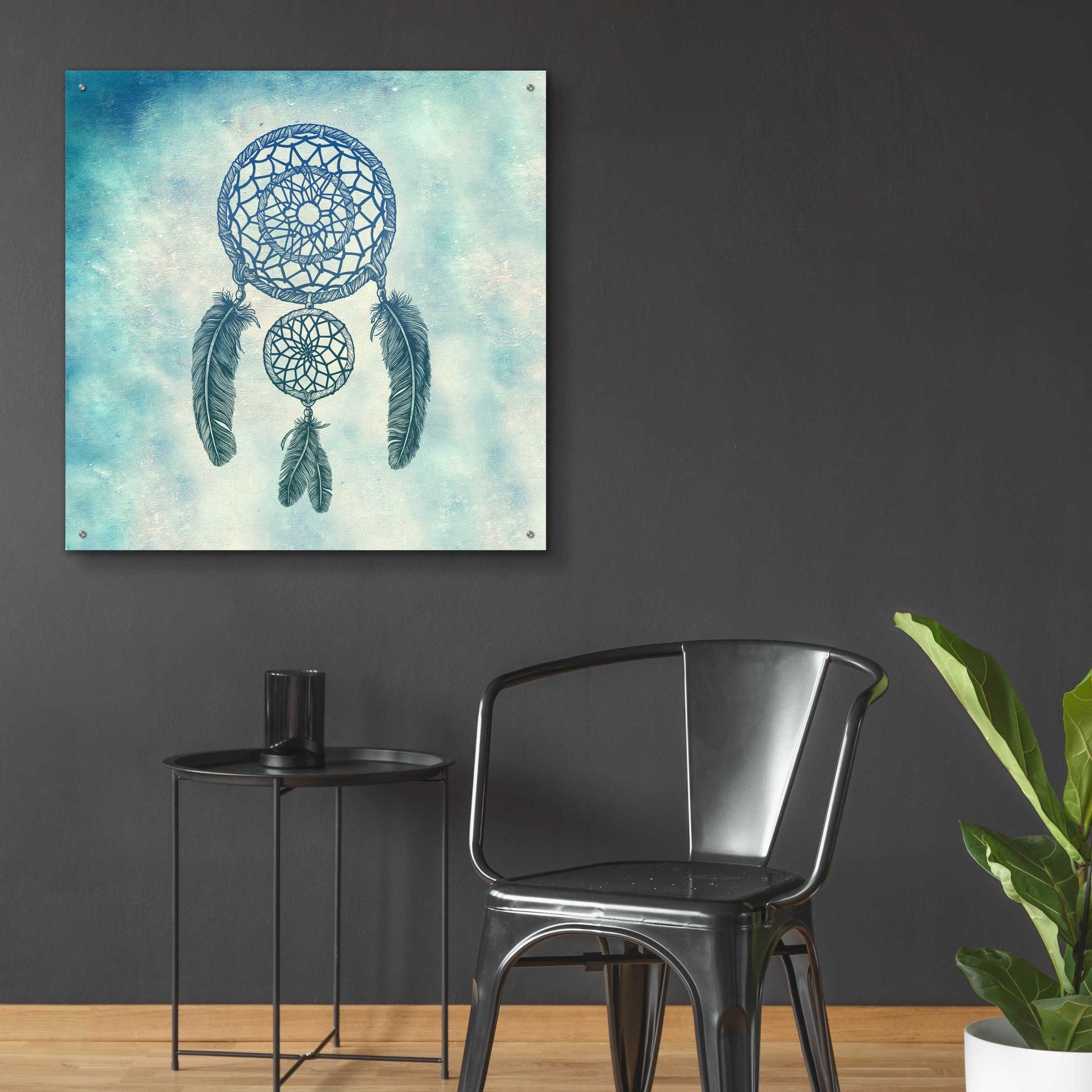 Epic Art 'Double Dream Catcher' by Rachel Caldwell, Acrylic Glass Wall Art,36x36