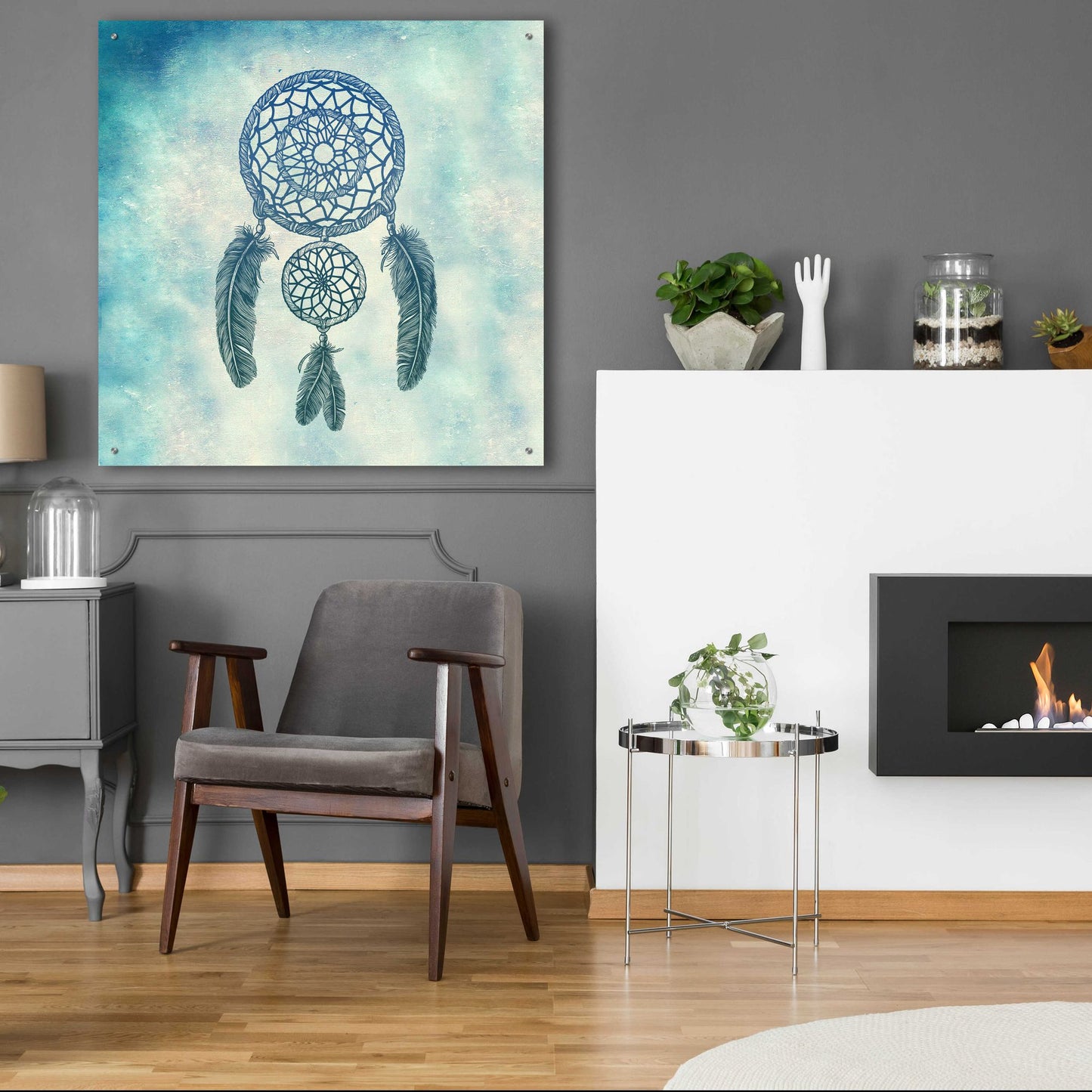 Epic Art 'Double Dream Catcher' by Rachel Caldwell, Acrylic Glass Wall Art,36x36