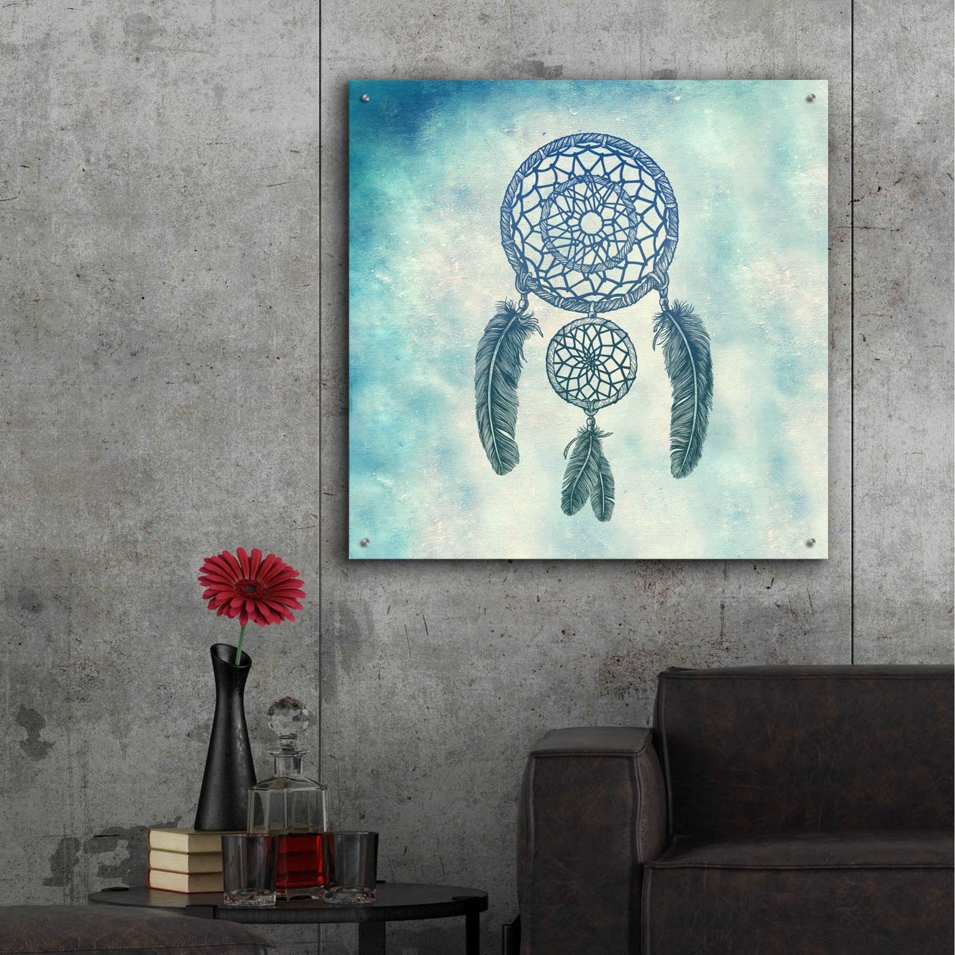 Epic Art 'Double Dream Catcher' by Rachel Caldwell, Acrylic Glass Wall Art,36x36