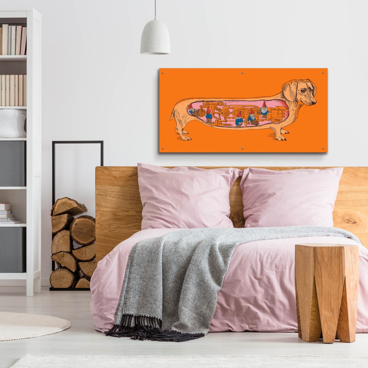 Epic Art 'Dachshund' by Rachel Caldwell, Acrylic Glass Wall Art,48x24