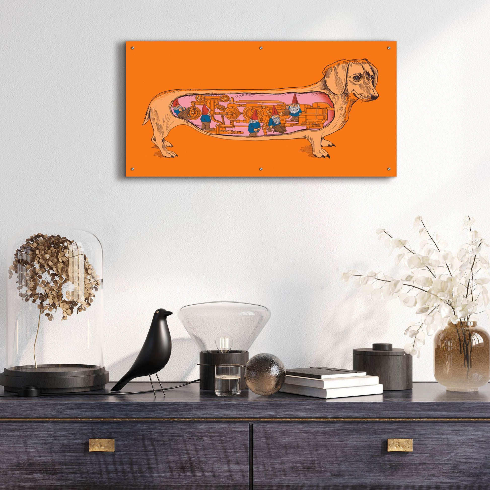 Epic Art 'Dachshund' by Rachel Caldwell, Acrylic Glass Wall Art,48x24