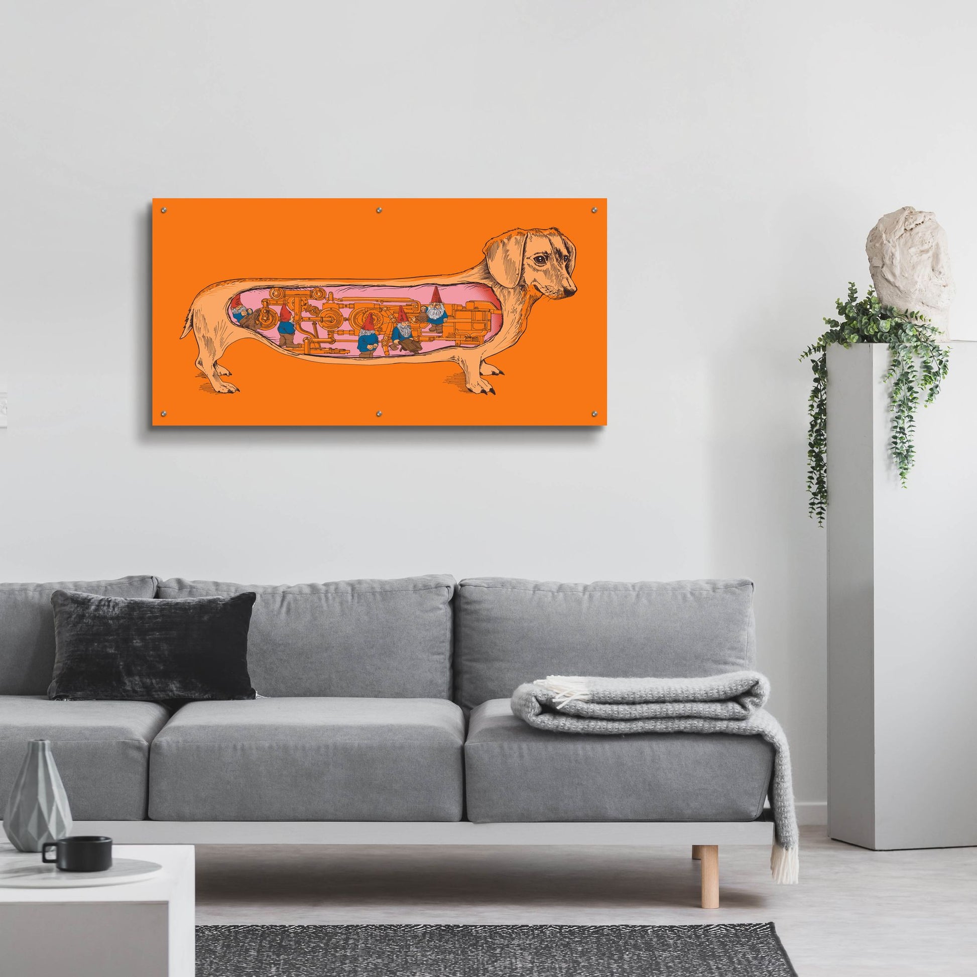 Epic Art 'Dachshund' by Rachel Caldwell, Acrylic Glass Wall Art,48x24