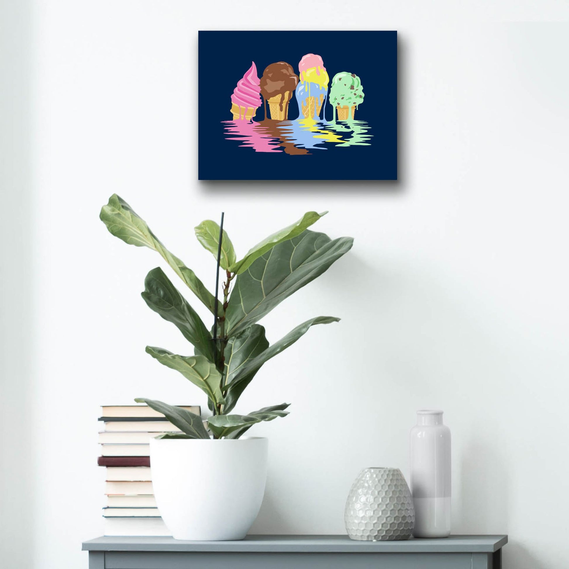 Epic Art 'Ice Cream Dreams' by Rachel Caldwell, Acrylic Glass Wall Art,16x12