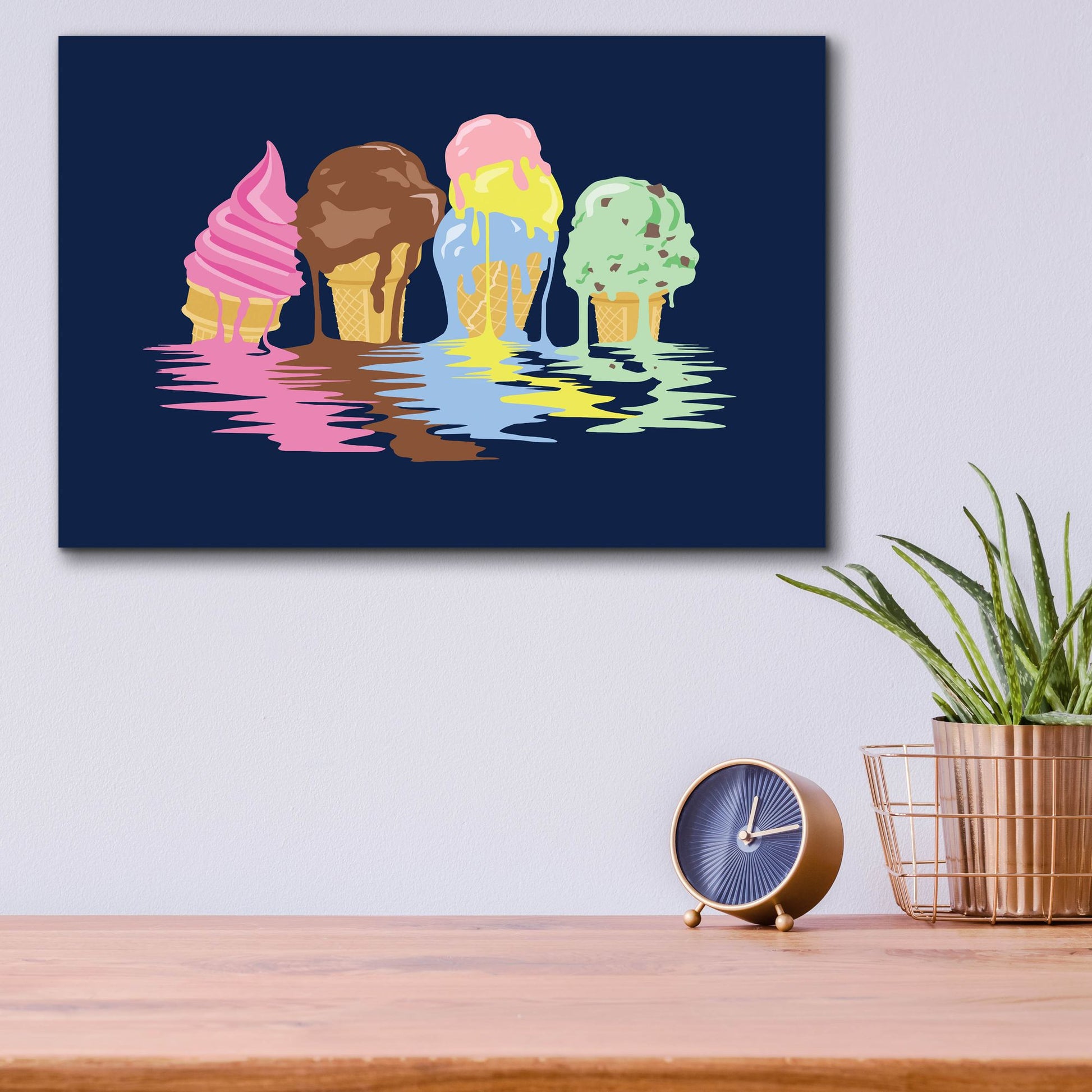 Epic Art 'Ice Cream Dreams' by Rachel Caldwell, Acrylic Glass Wall Art,16x12