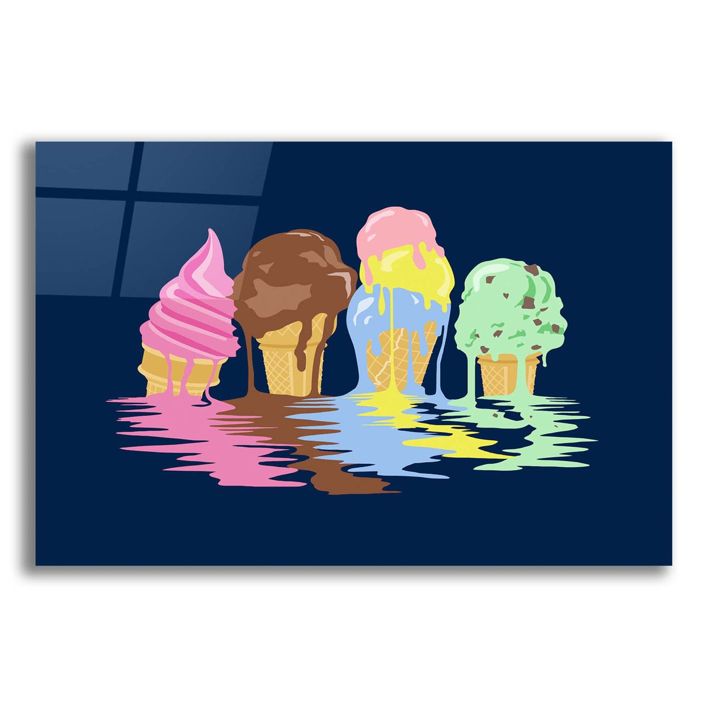 Epic Art 'Ice Cream Dreams' by Rachel Caldwell, Acrylic Glass Wall Art,24x16