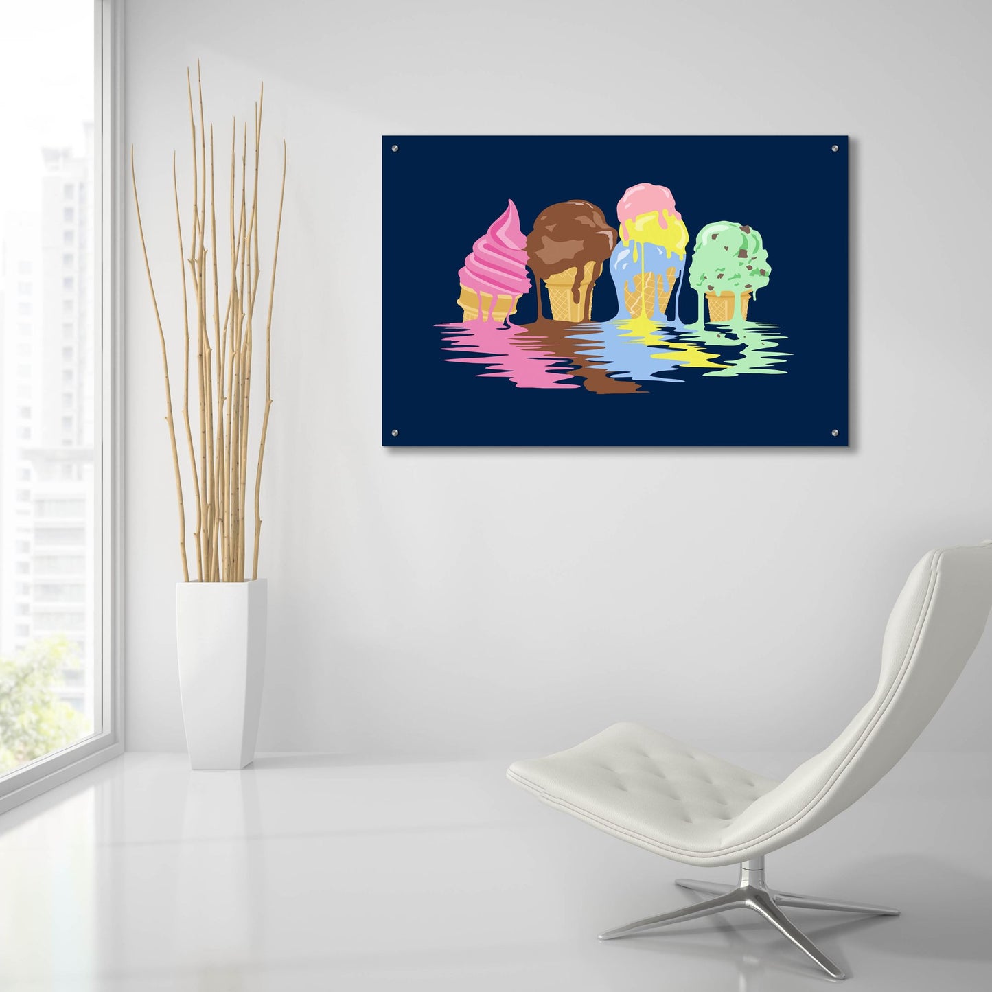 Epic Art 'Ice Cream Dreams' by Rachel Caldwell, Acrylic Glass Wall Art,36x24