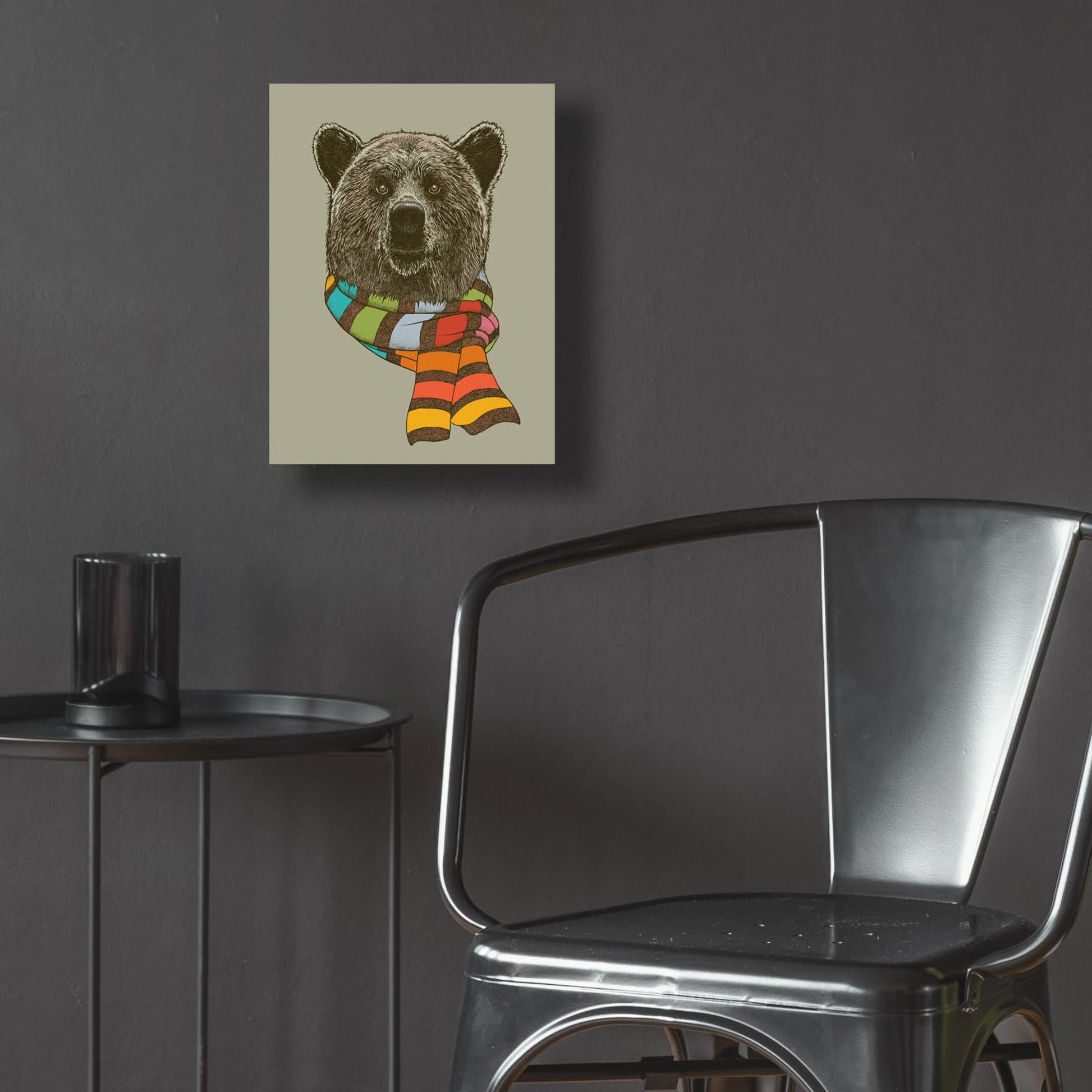 Epic Art 'Bear Scarf' by Rachel Caldwell, Acrylic Glass Wall Art,12x16