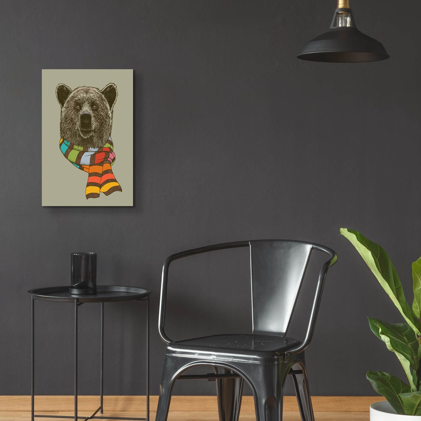 Epic Art 'Bear Scarf' by Rachel Caldwell, Acrylic Glass Wall Art,16x24