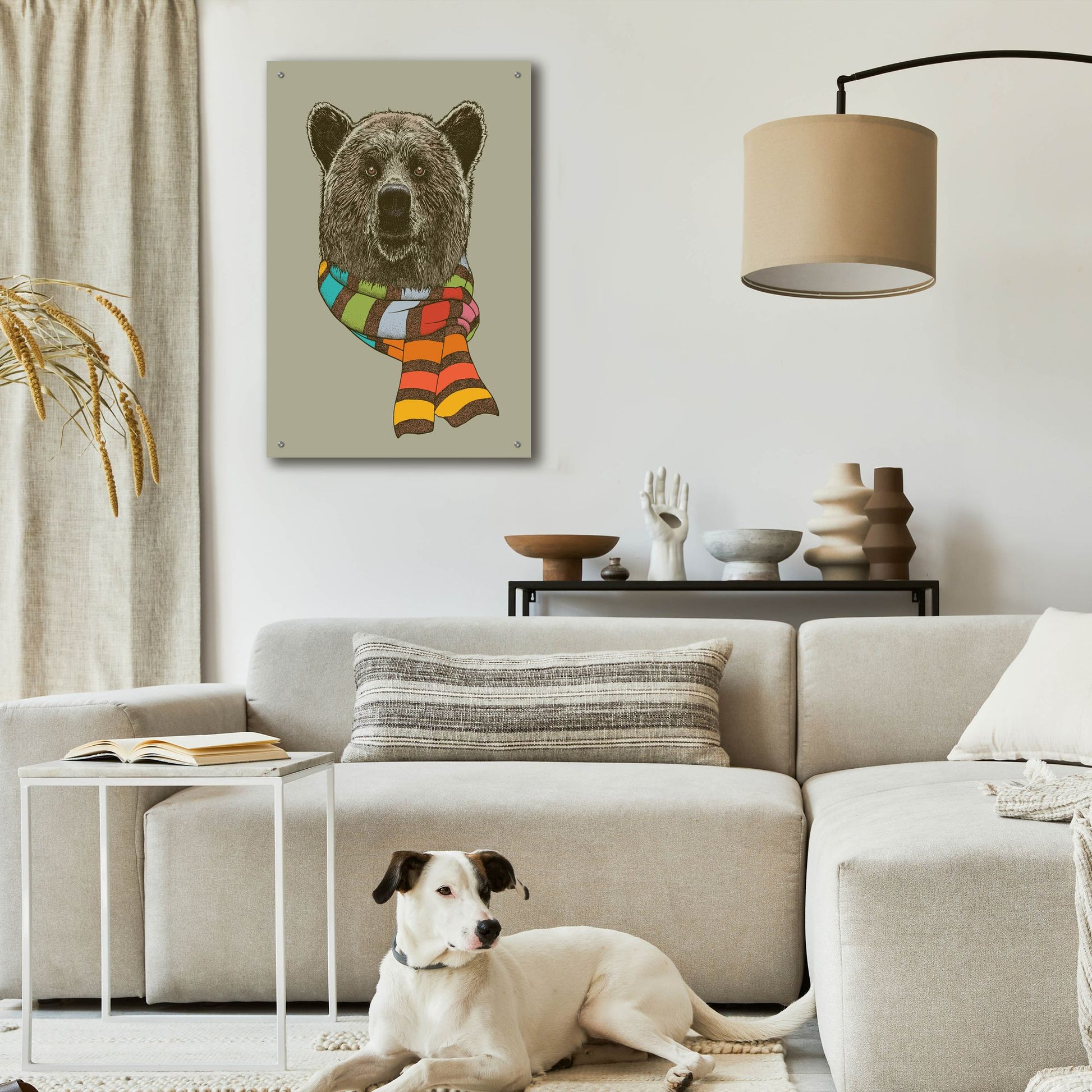 Epic Art 'Bear Scarf' by Rachel Caldwell, Acrylic Glass Wall Art,24x36