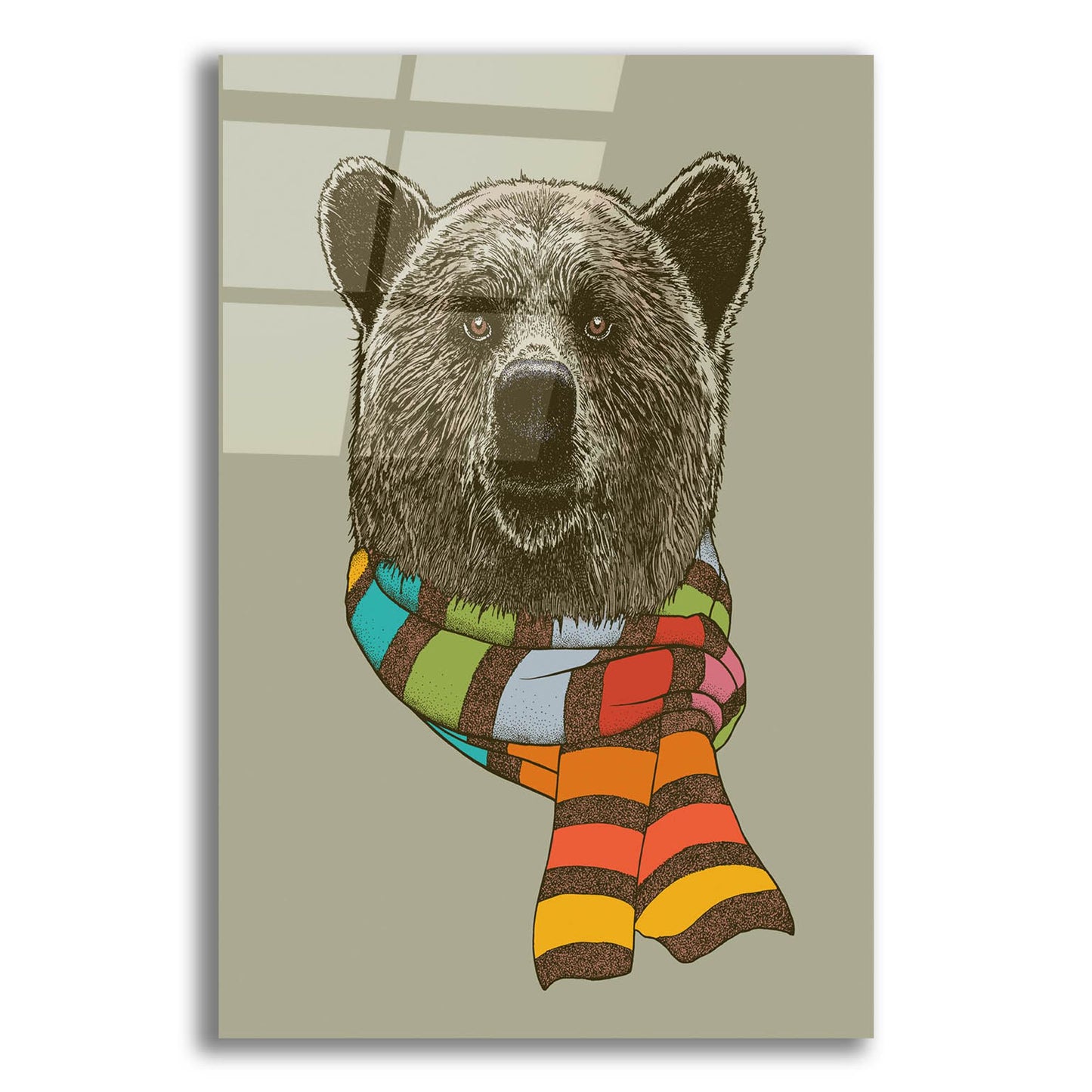 Epic Art 'Bear Scarf' by Rachel Caldwell, Acrylic Glass Wall Art