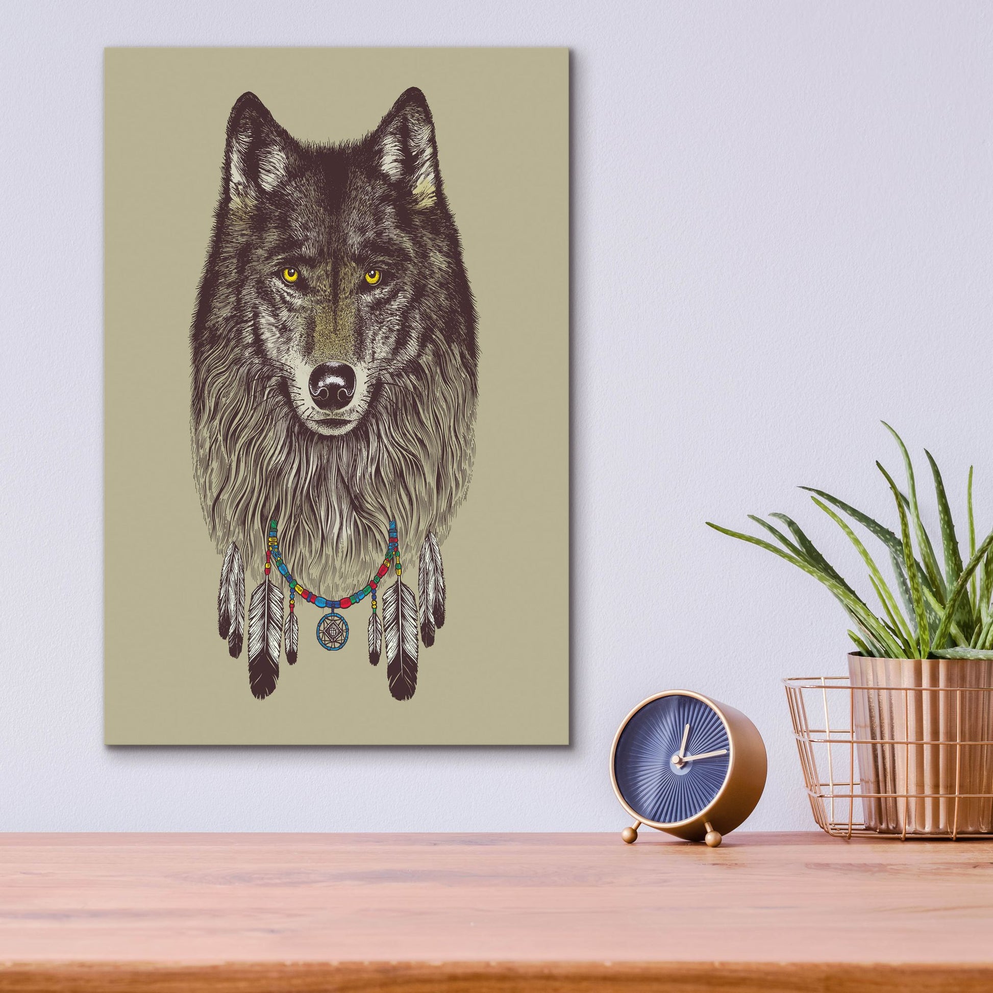 Epic Art 'Wolf Dreams' by Rachel Caldwell, Acrylic Glass Wall Art,12x16